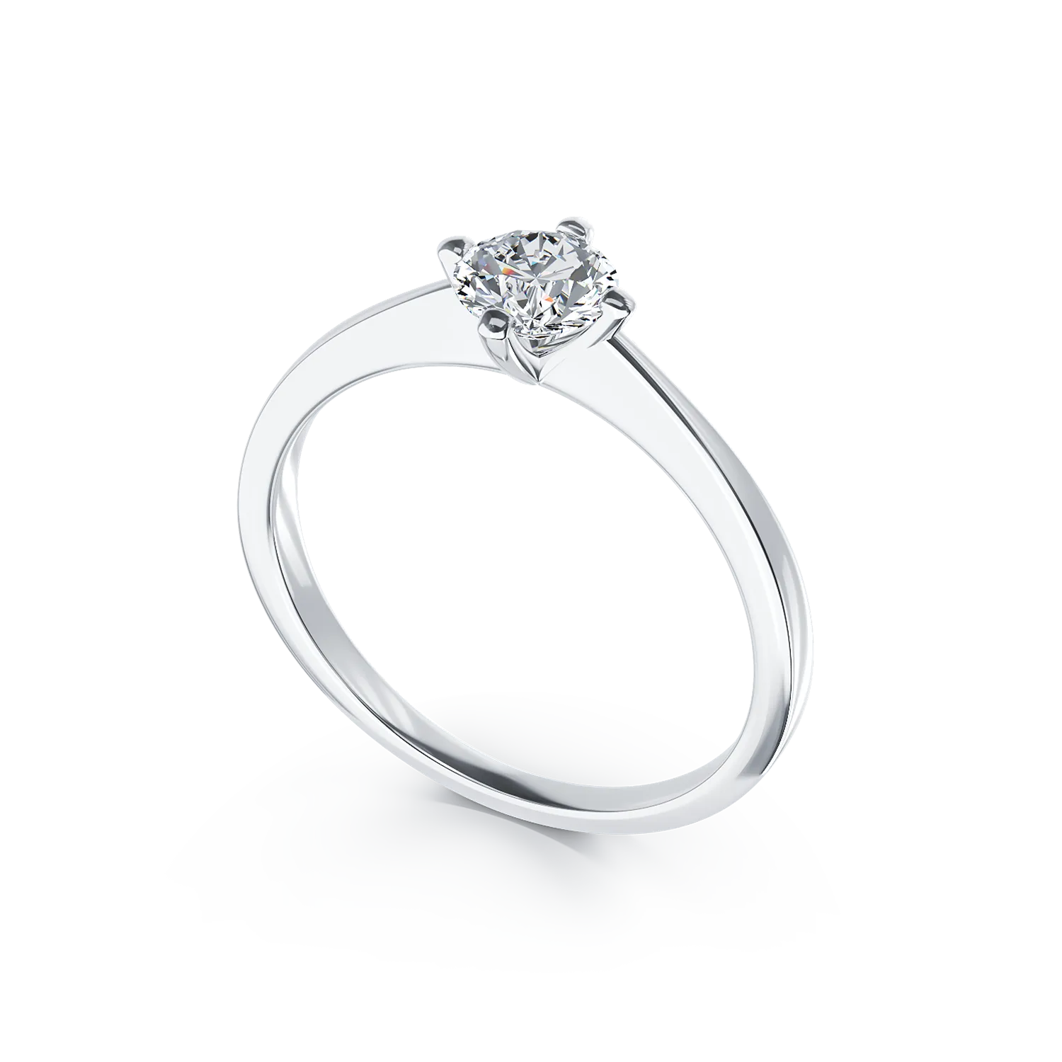 Pierścionek zaręczynowy z 18K białego złota z 0,5ct diamentem w pasjansie