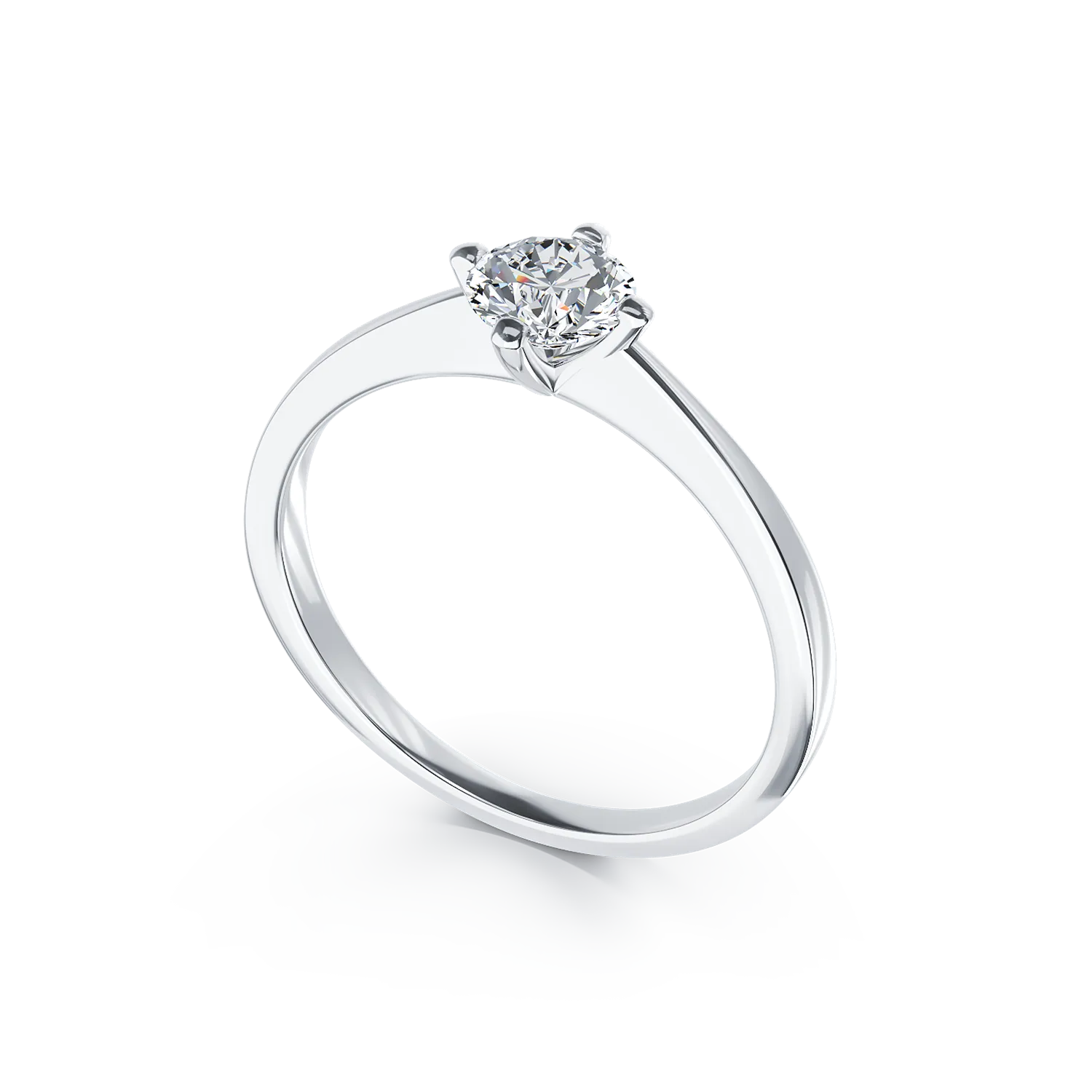 18K white gold engagement ring with a 0.5ct solitaire diamond