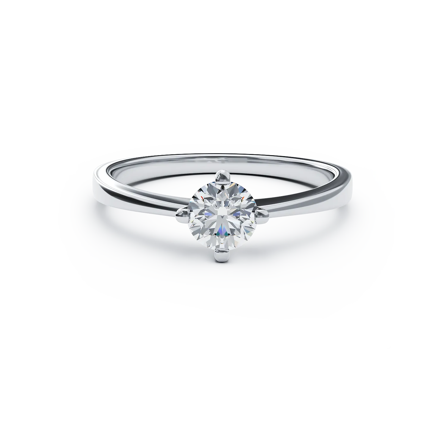 Годежен пръстен от 18K бяло злато с диамант пасианс 0.5ct
