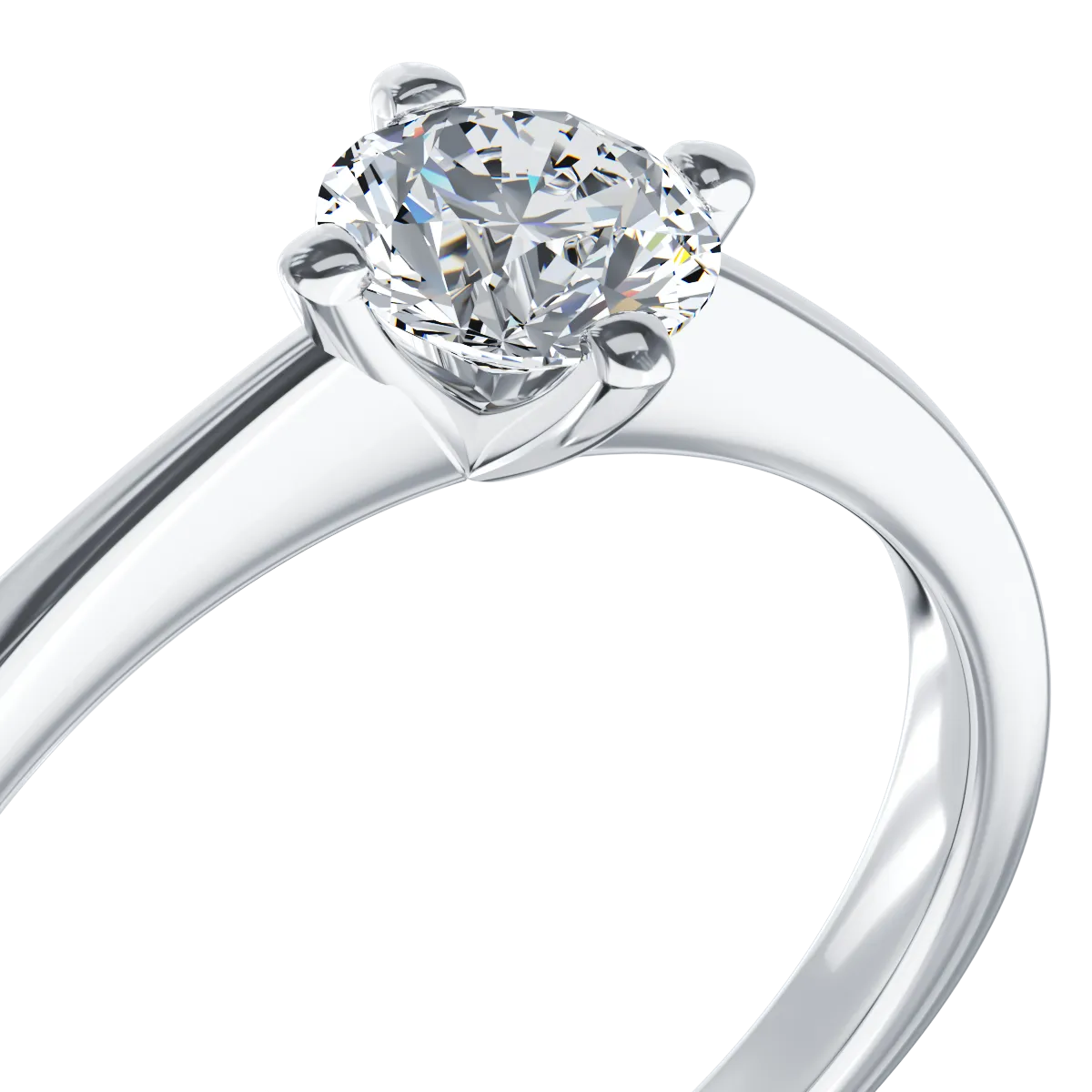 18K fehérarany eljegyzési gyűrű 0.5ct szoliter gyémánttal
