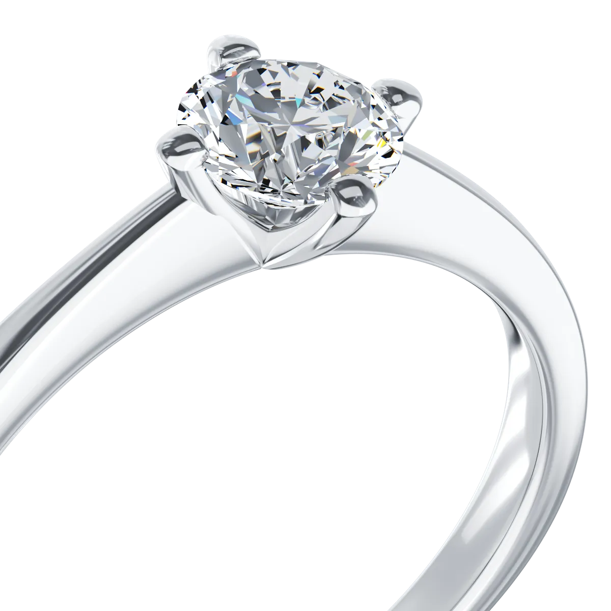 18K white gold engagement ring with a 0.5ct solitaire diamond