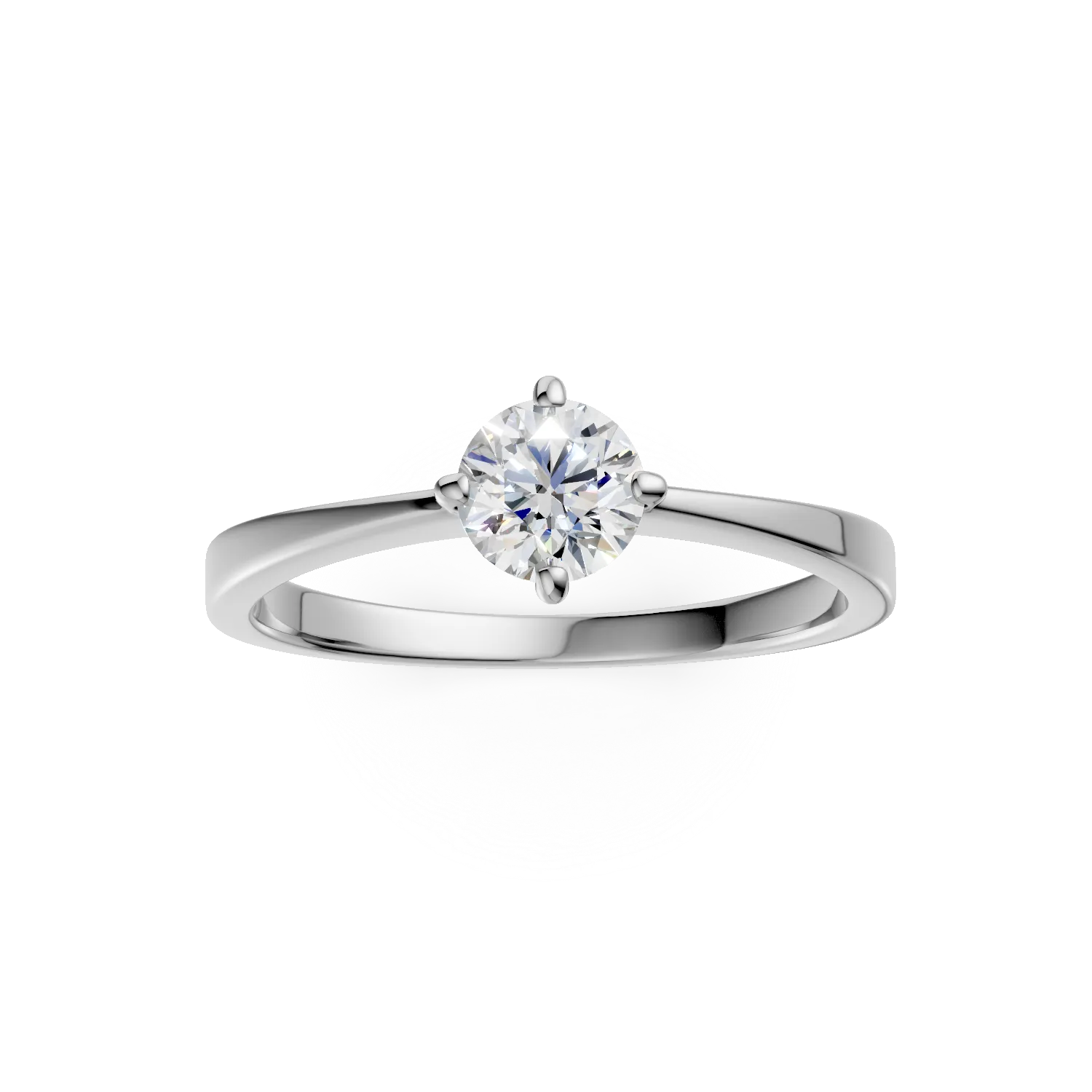 Inel de logodna din aur alb cu un diamant solitaire de 0.5ct