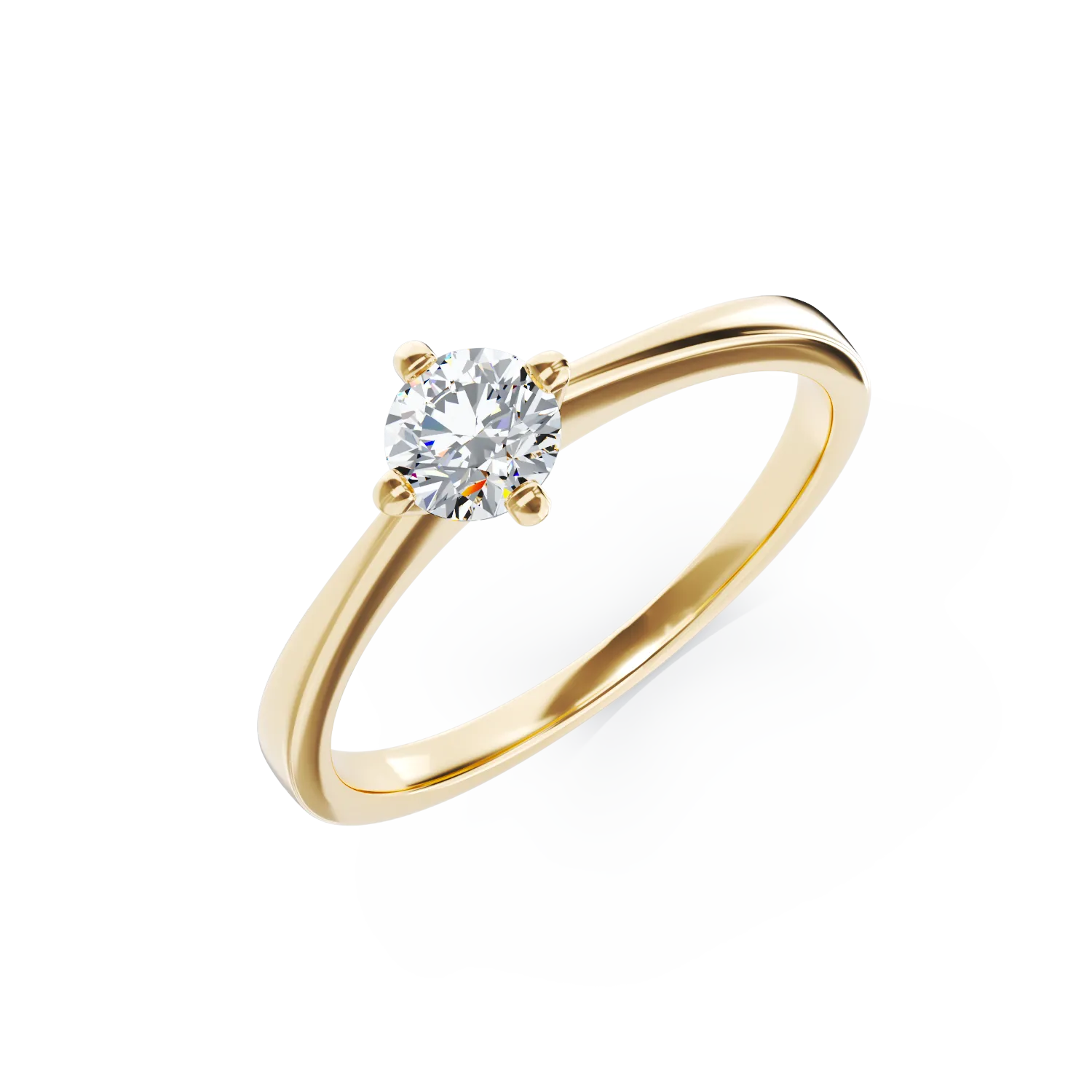 18K yellow gold engagement ring with 0.5ct solitaire diamond