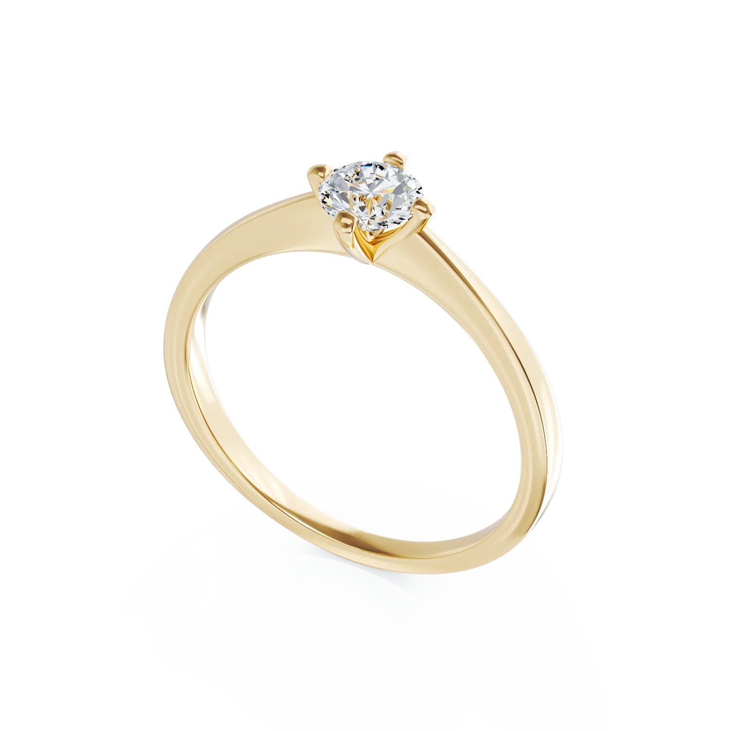 18K yellow gold engagement ring with 0.5ct solitaire diamond