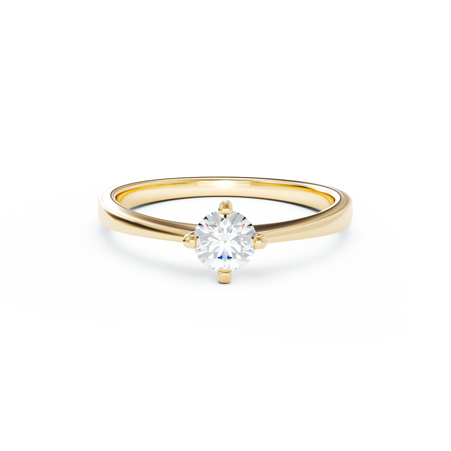 18K yellow gold engagement ring with 0.5ct solitaire diamond