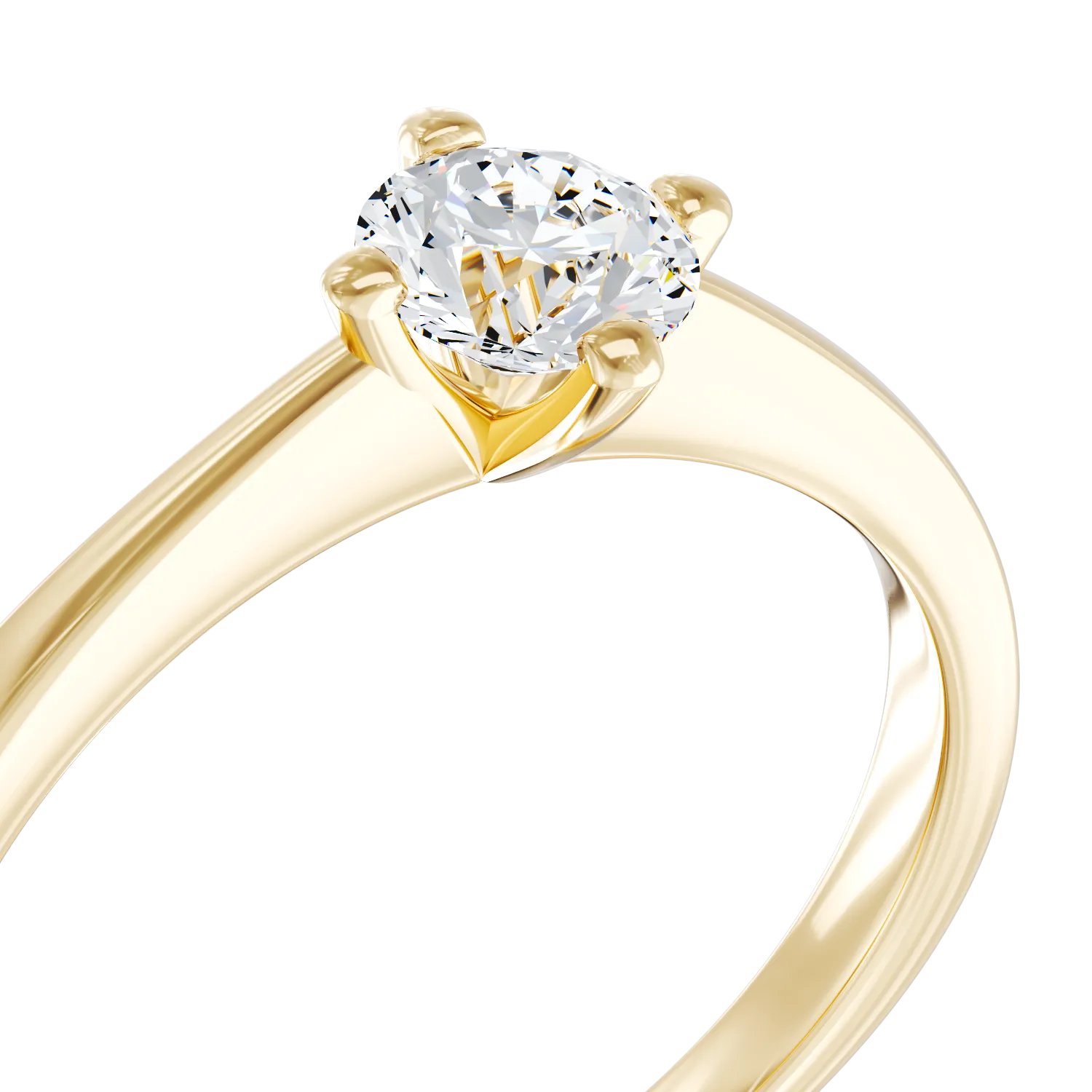 18K yellow gold engagement ring with 0.5ct solitaire diamond