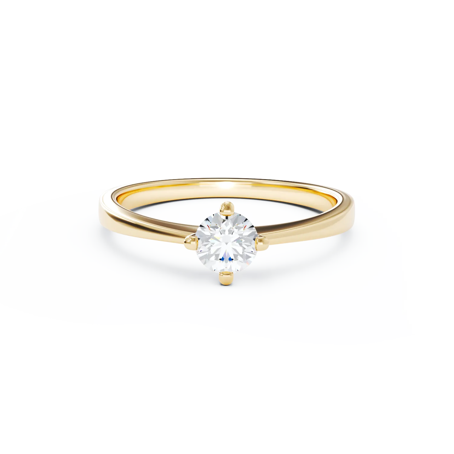 18K sárga arany eljegyzési gyűrű 0.44ct szoliter gyémánttal