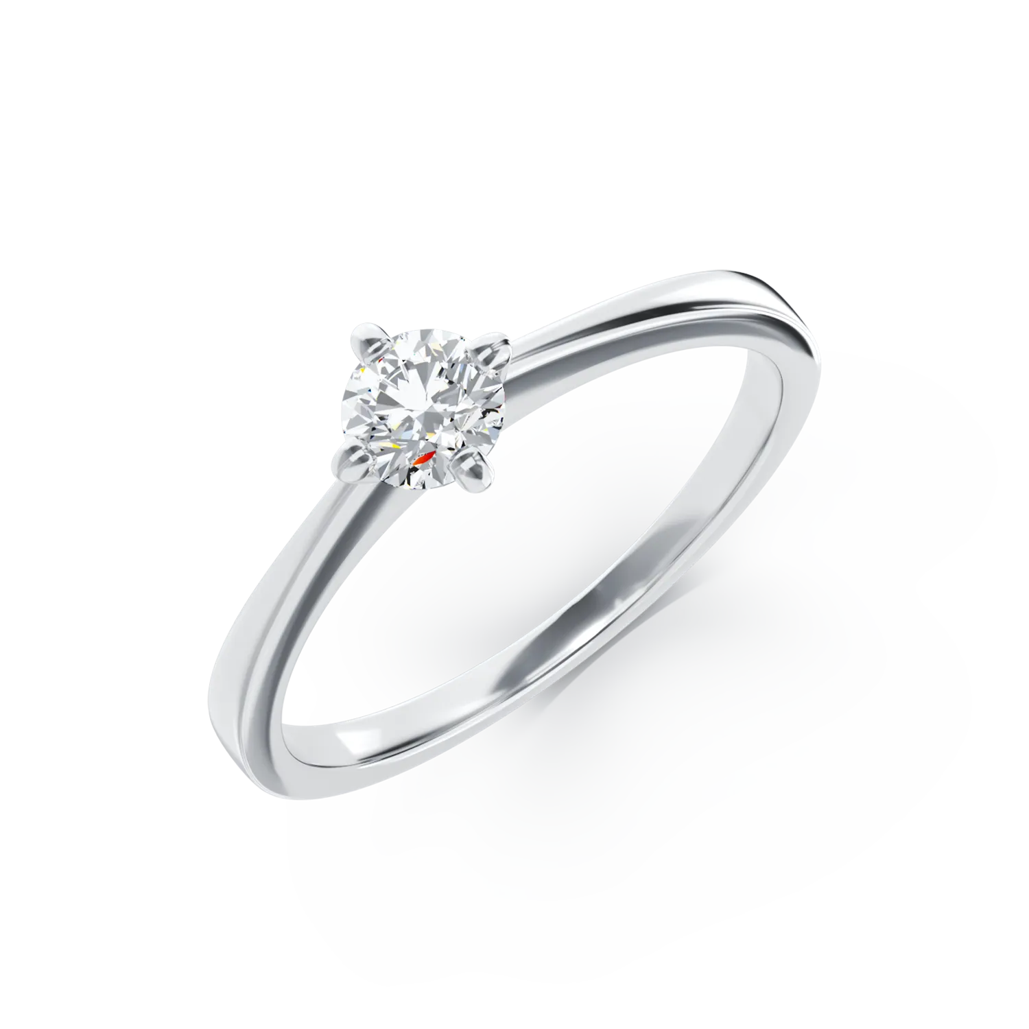 Годежен пръстен от 18K бяло злато с диамант пасианс 0.305ct