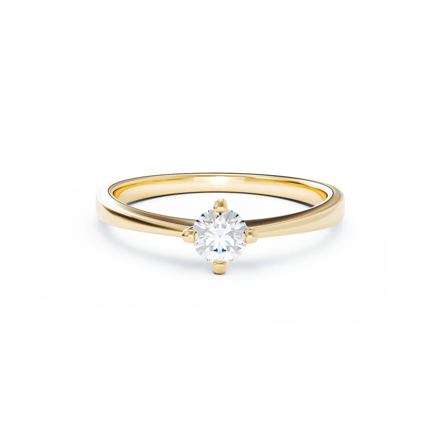 Inel de logodna din aur galben de 18K cu un diamant solitaire de 0.31ct