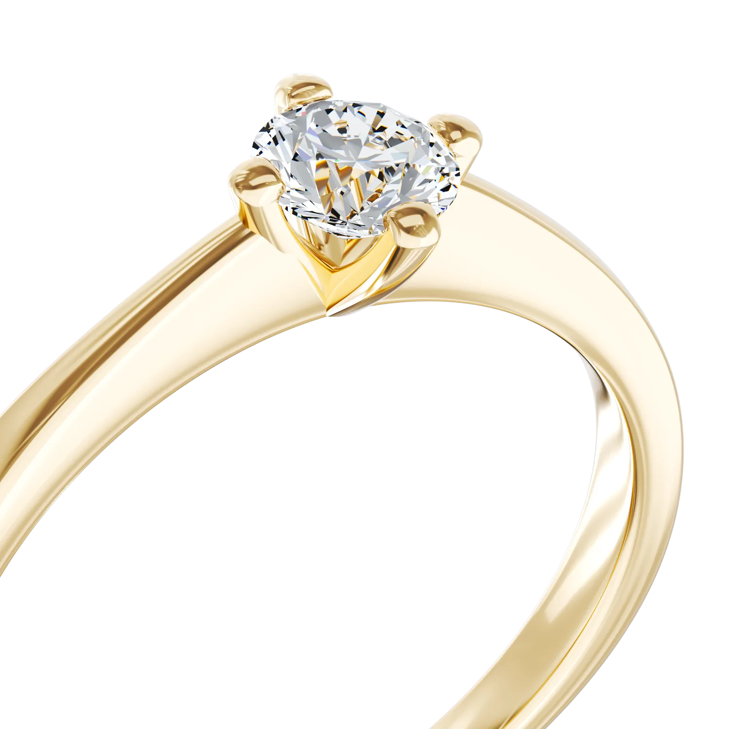 18K yellow gold engagement ring with 0.31ct diamond