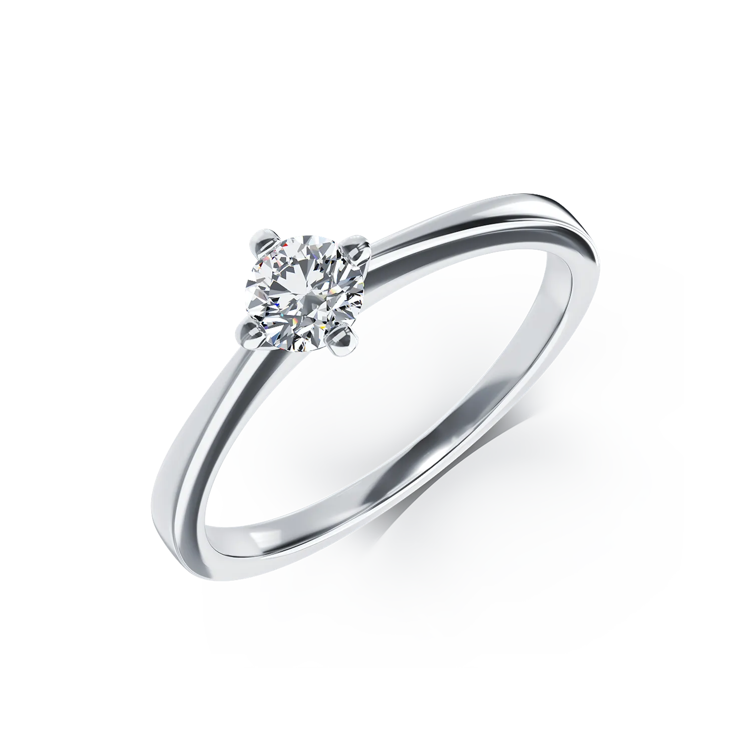 Годежен пръстен от бяло злато 18K с диамант пасианс 0.25ct