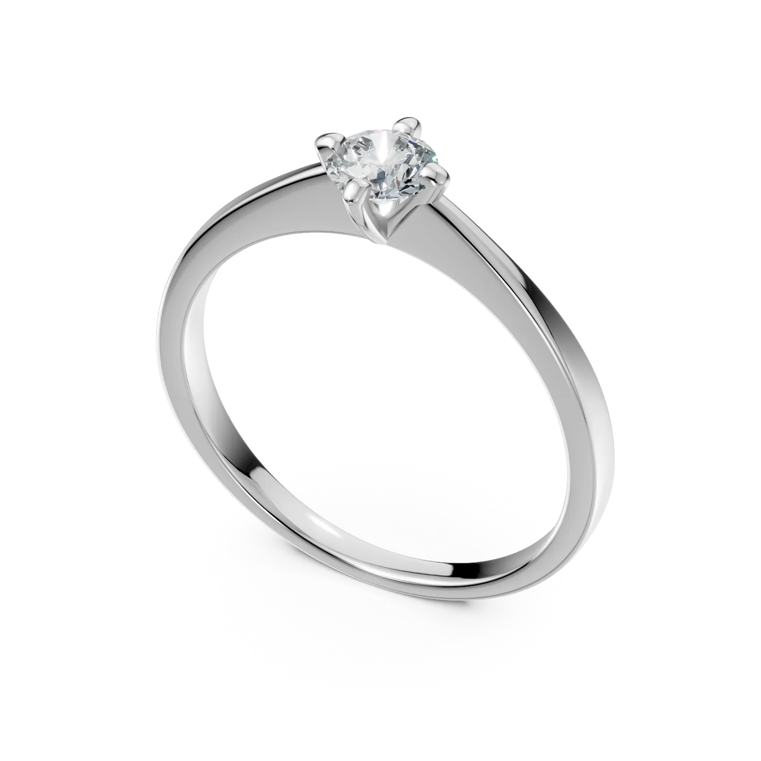 Inel de logodna din aur alb de 18K cu un diamant solitaire de 0.25ct