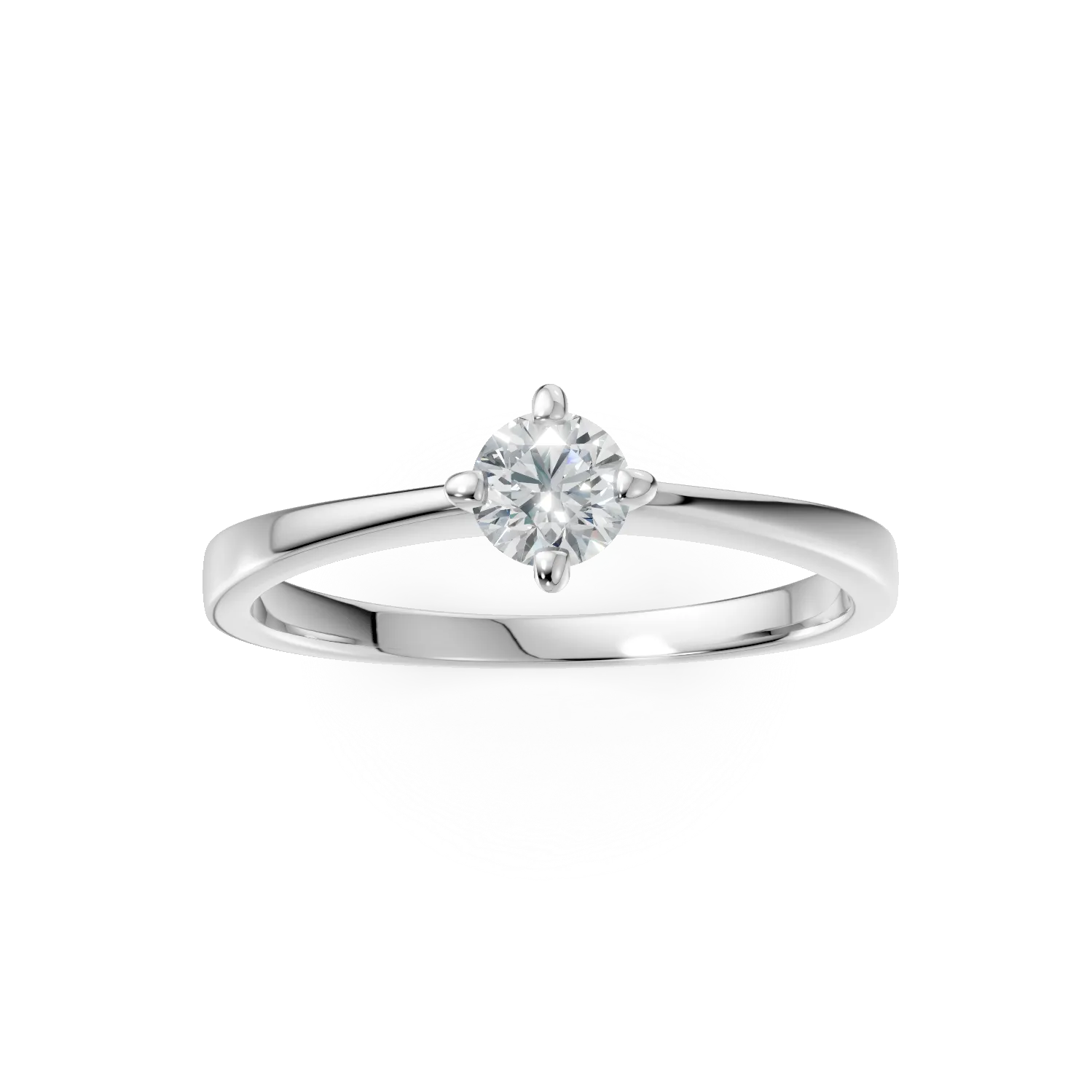 Inel de logodna din aur alb de 18K cu un diamant solitaire de 0.25ct