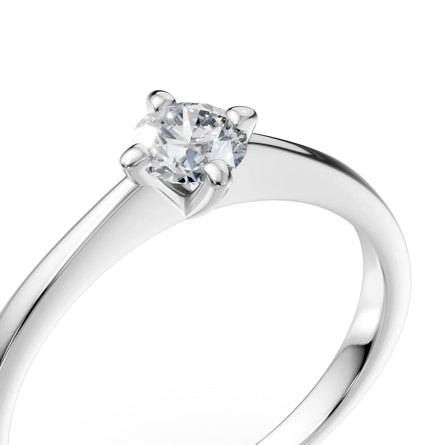 Inel de logodna din aur alb de 18K cu un diamant solitaire de 0.25ct