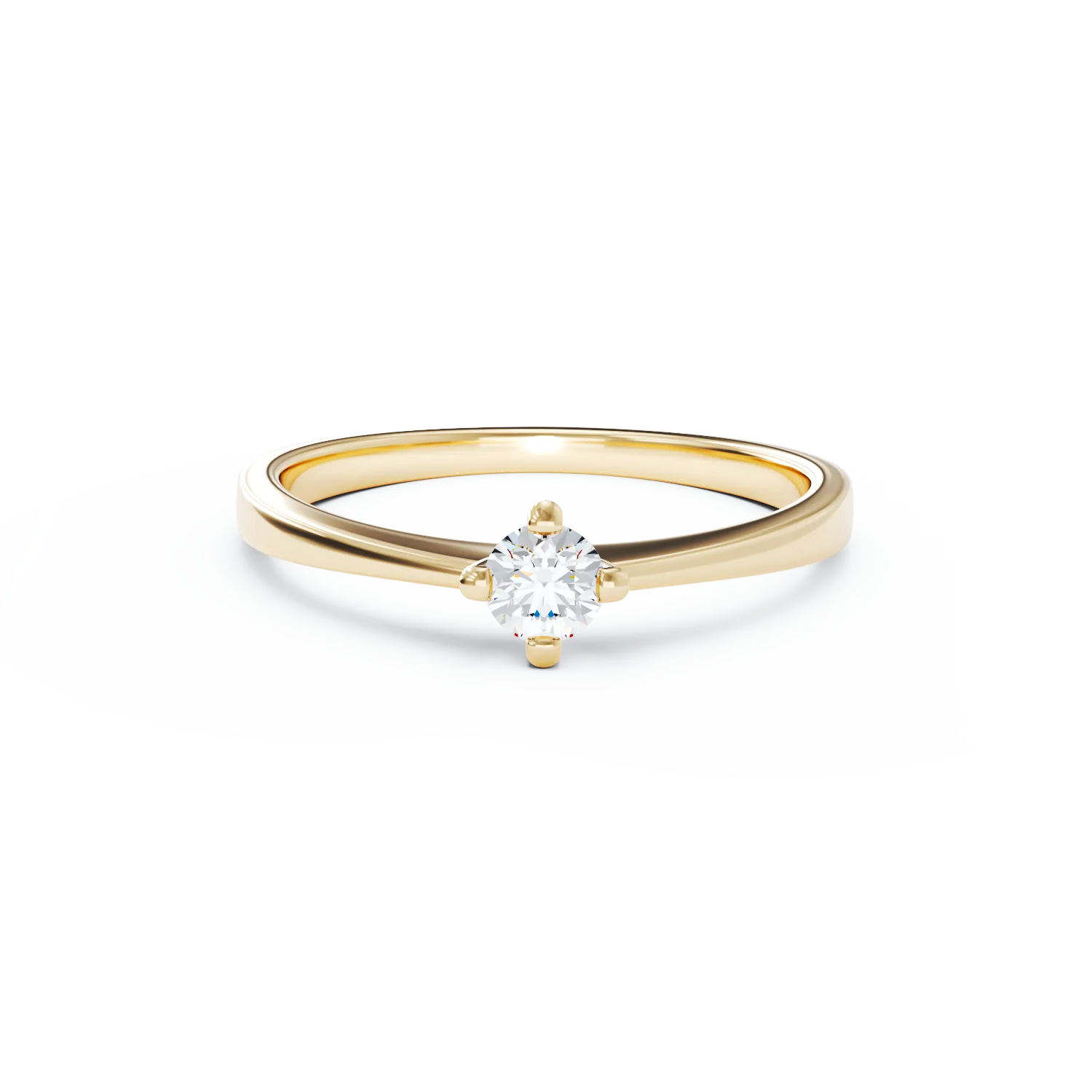 18K yellow gold engagement ring with a 0.25ct solitaire diamond