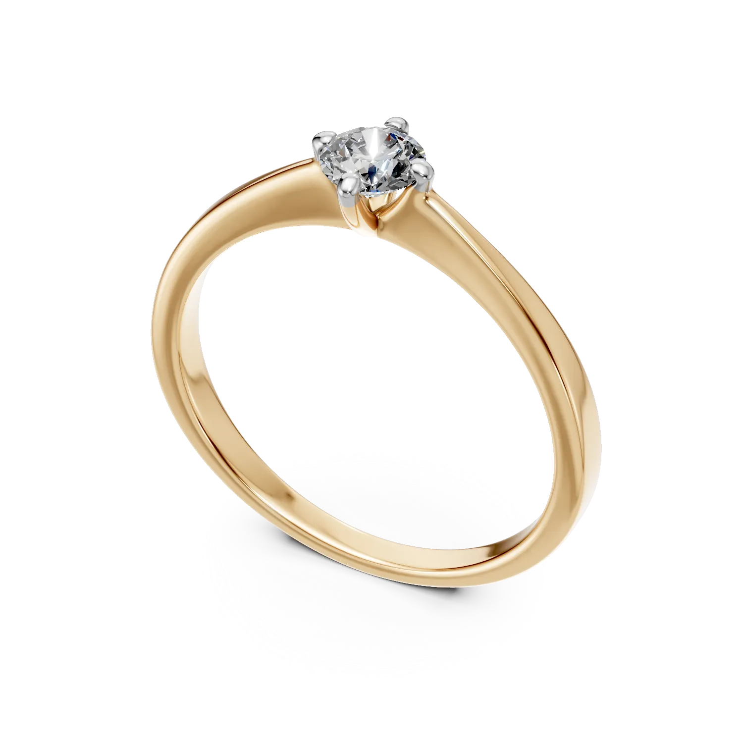 Годежен пръстен от 18K жълто злато с диамант пасианс 0.255ct