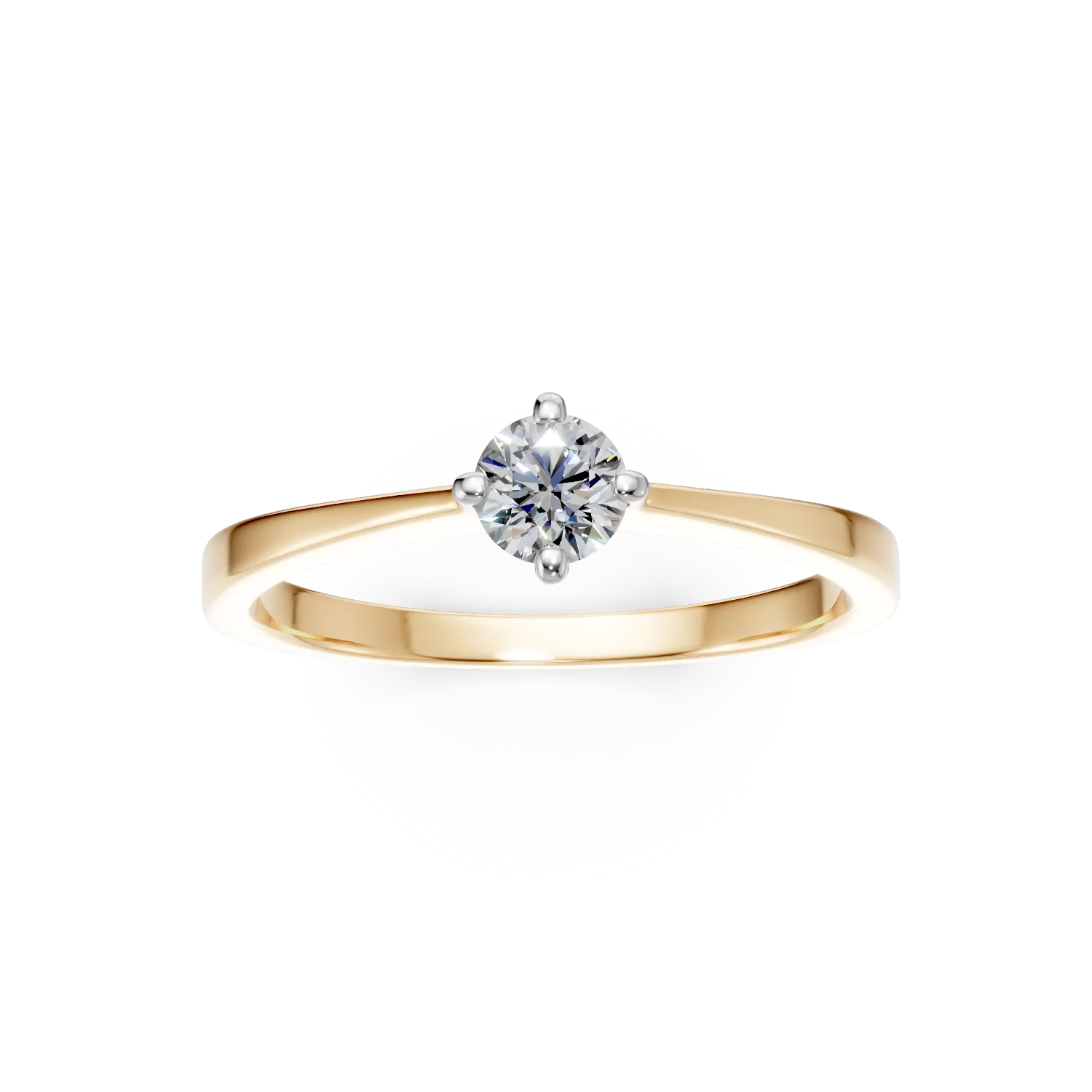 Годежен пръстен от 18K жълто злато с диамант пасианс 0.255ct