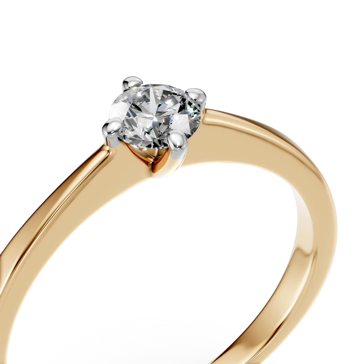 Годежен пръстен от 18K жълто злато с диамант пасианс 0.255ct