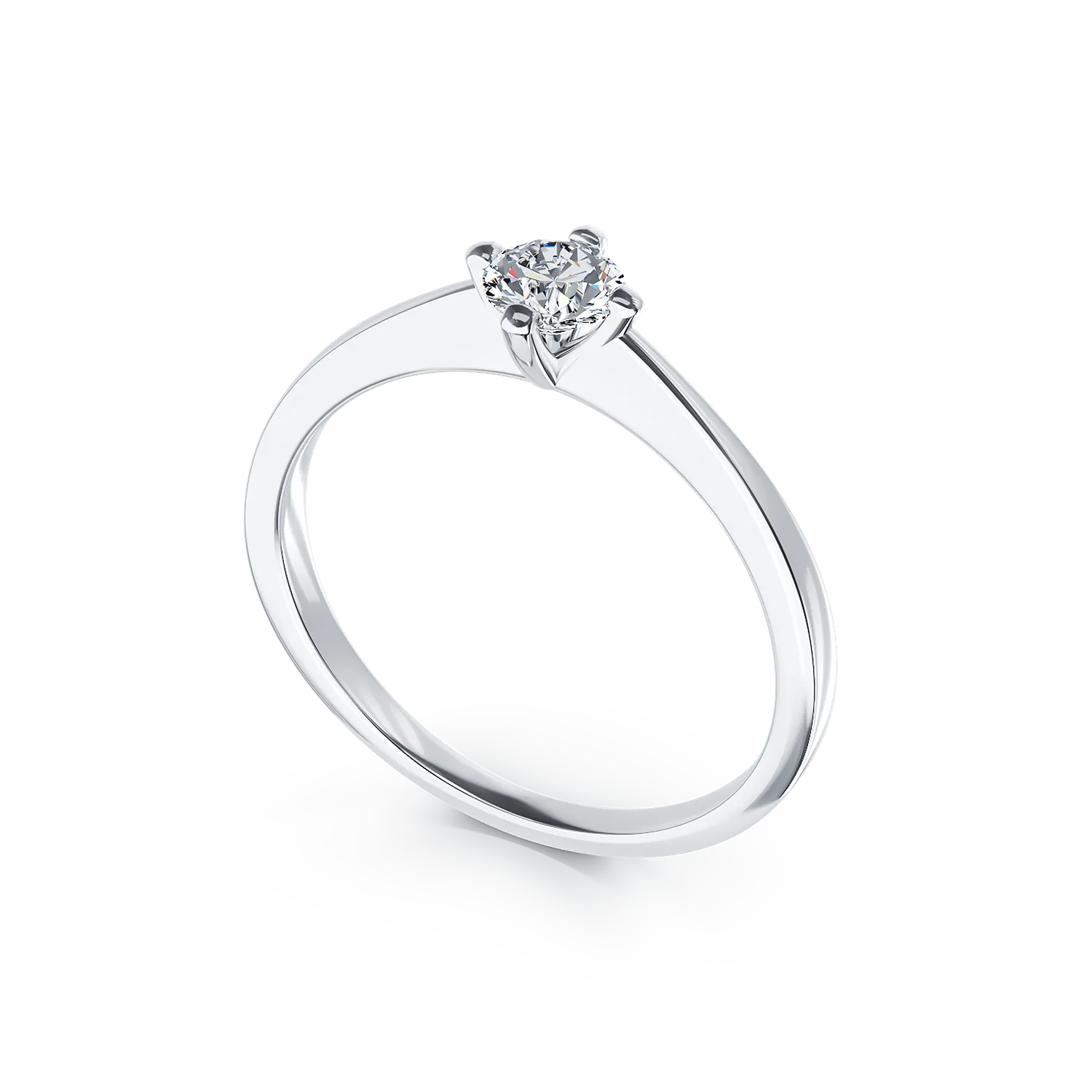 Inel de logodna din aur alb de 18K cu un diamant solitaire de 0.25ct - 1 | YEO