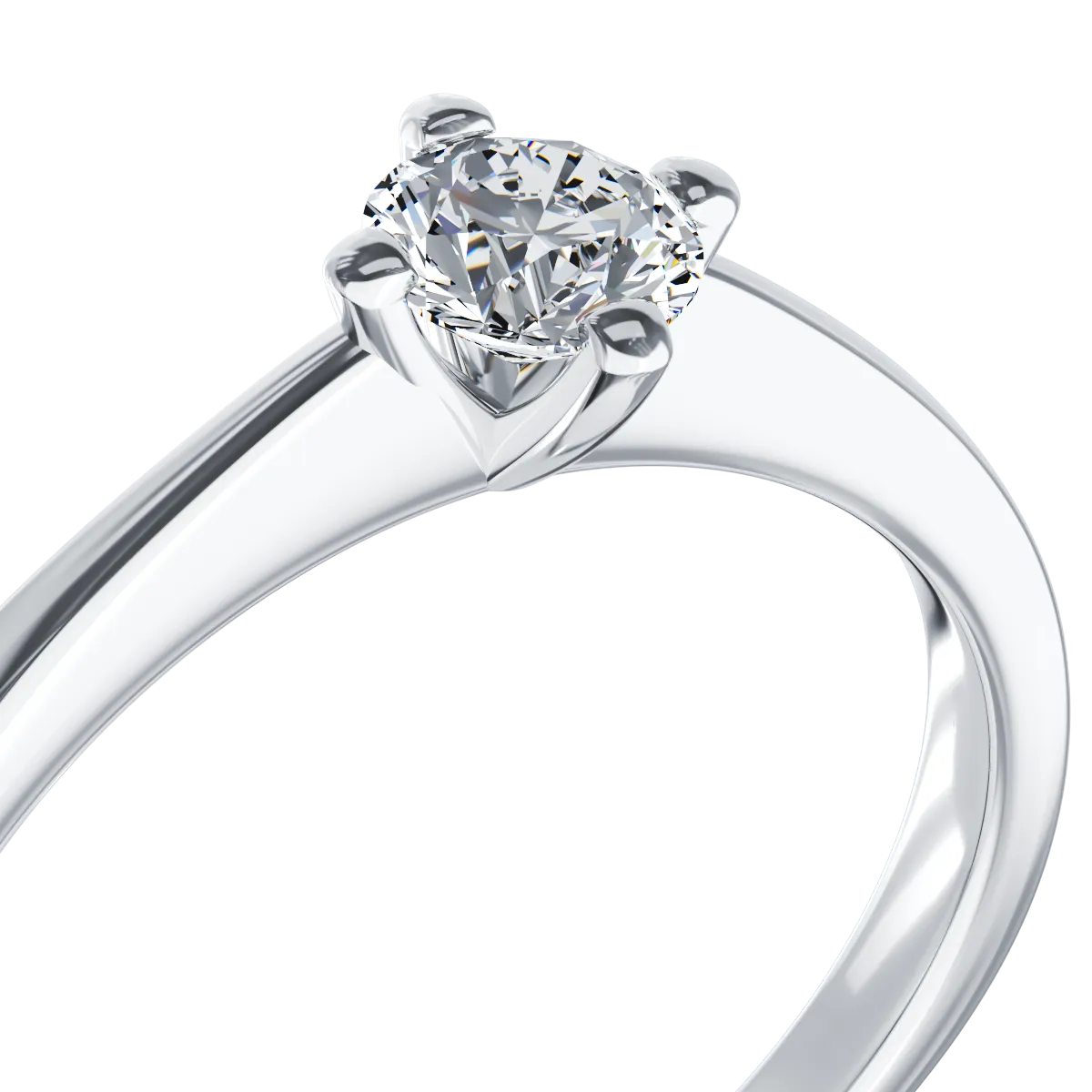 Inel de logodna din aur alb de 18K cu un diamant solitaire de 0.25ct - 3 | YEO