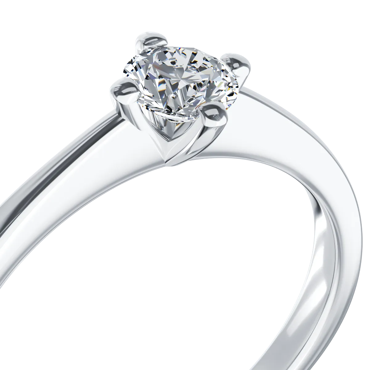 Годежен пръстен от бяло злато 18K с диамант 0.25ct
