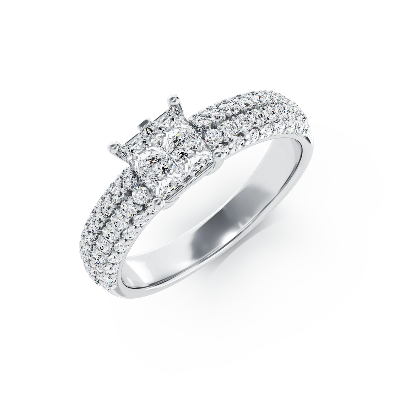 18K white gold engagement ring with 0.98ct diamonds