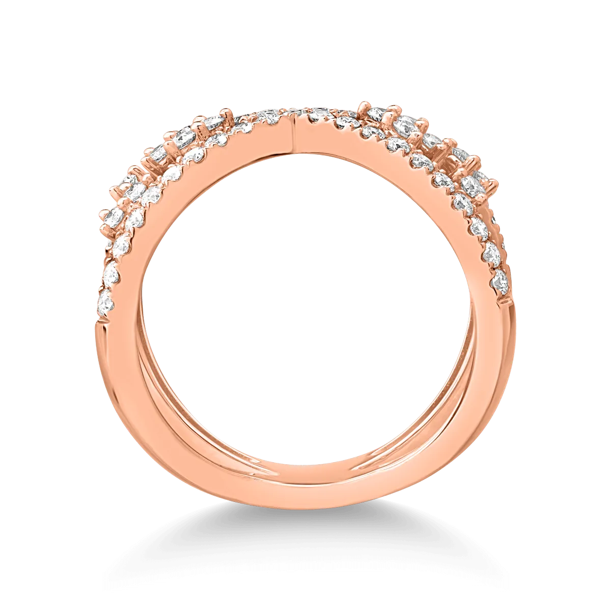 18K rose gold ring with 0.69 diamonds