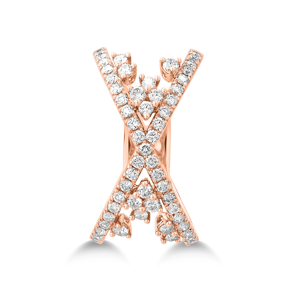 Gyűrű 18K-os rózsaszín aranyból 0,69ct gyémánttal