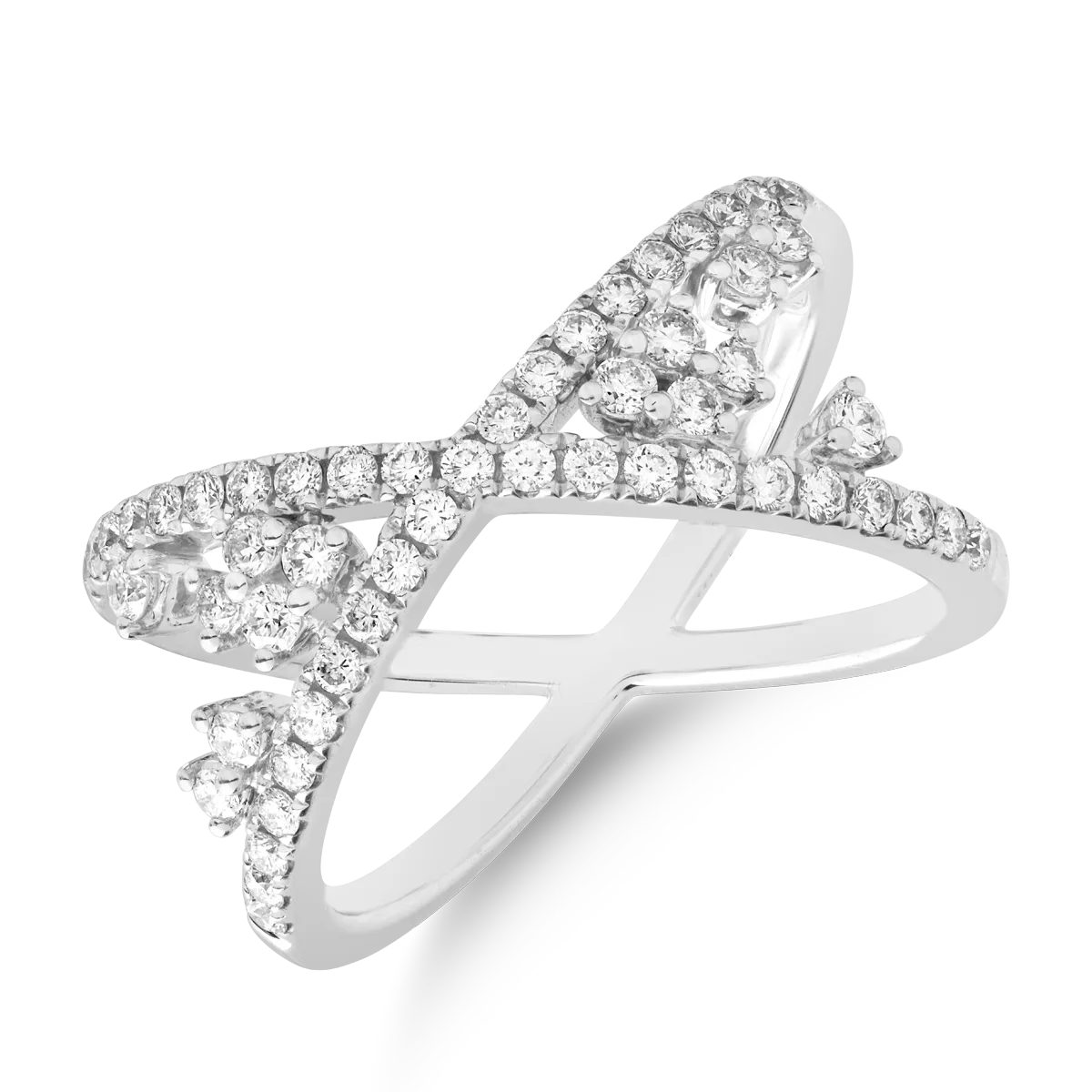 Inel din aur alb de 18K cu diamante de 0.67ct-107185