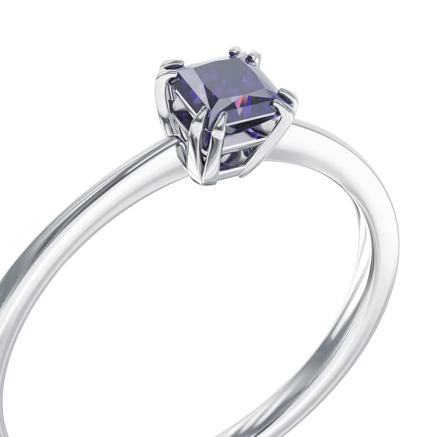 18K white gold engagement ring with 0.4ct tanzanite