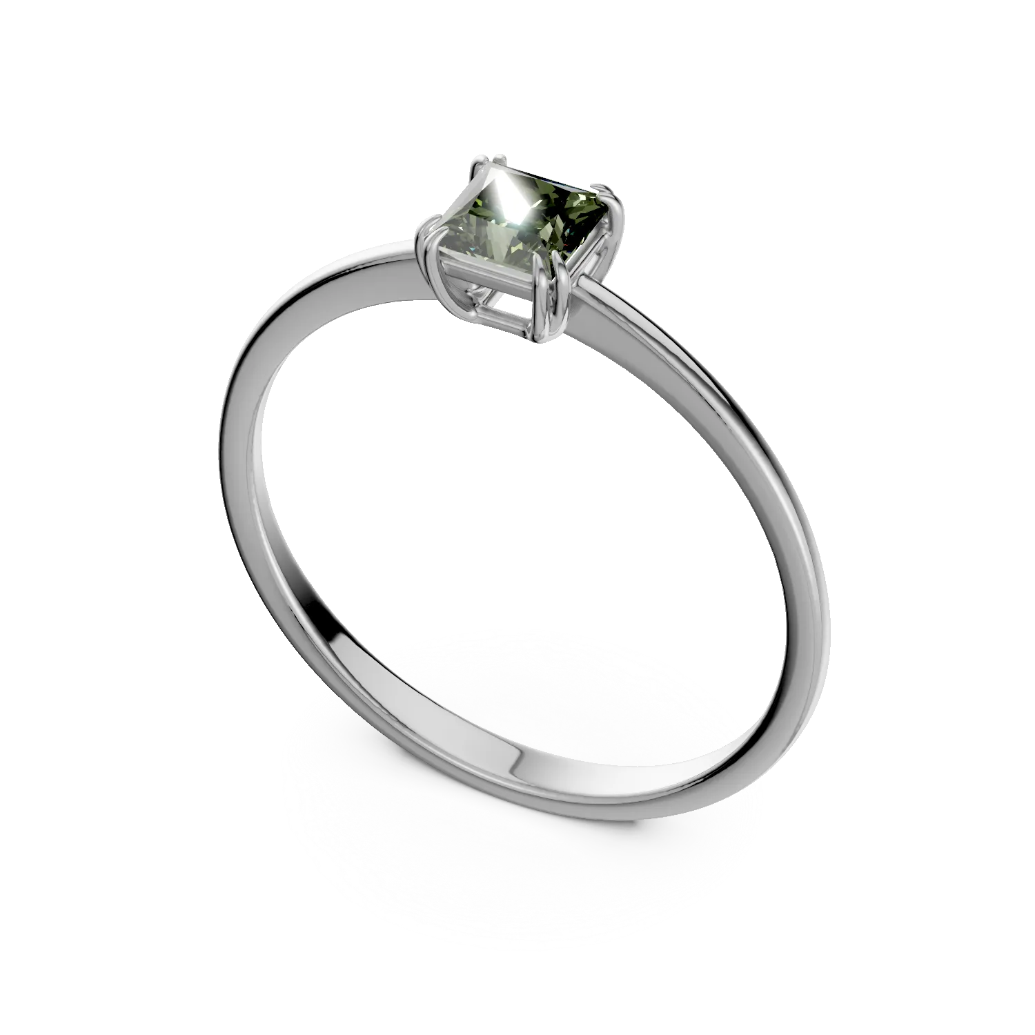 Годежен пръстен от 18K бяло злато с 0.35ct зелен турмалин
