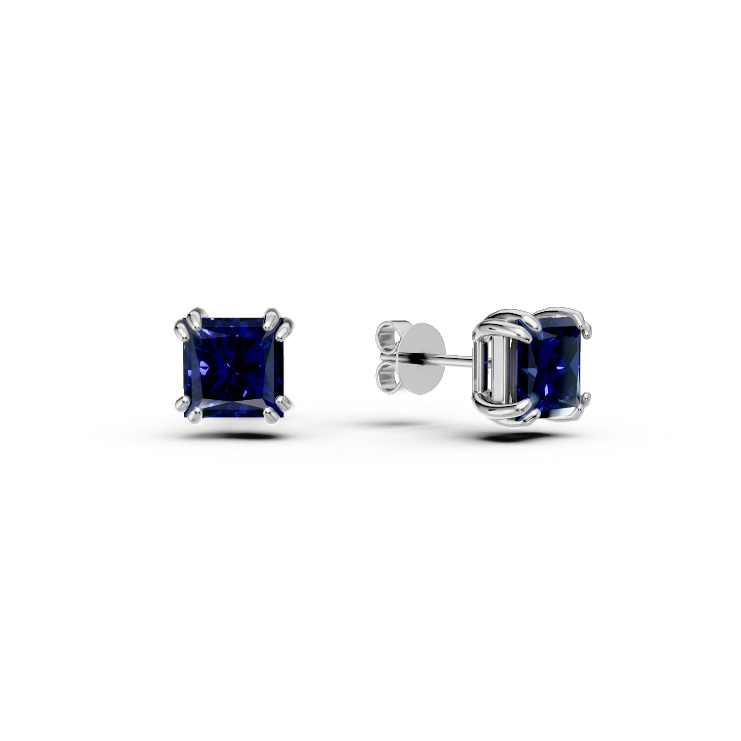 Cercei din aur alb cu iolite princess de 0.66ct