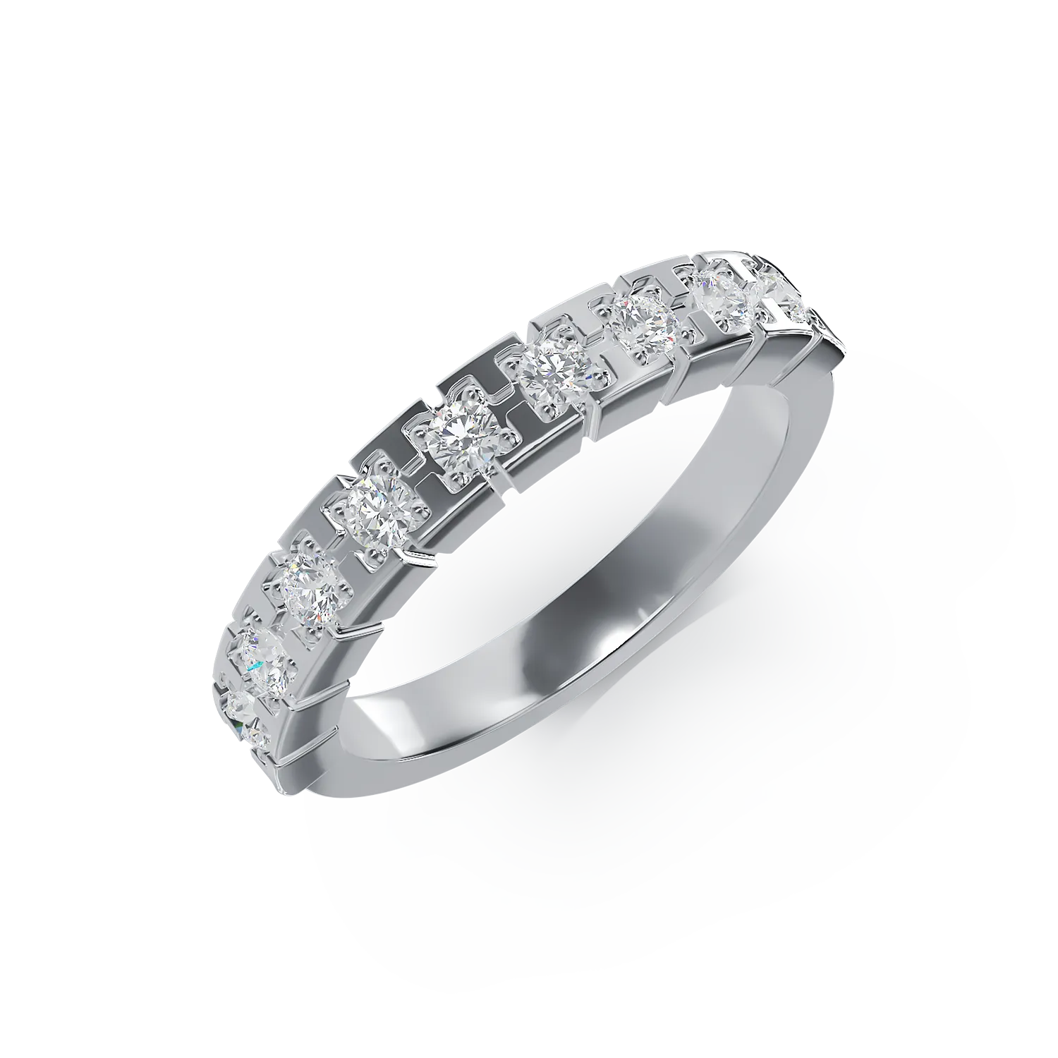 Inel din aur alb de 18K cu diamante de 0.38ct