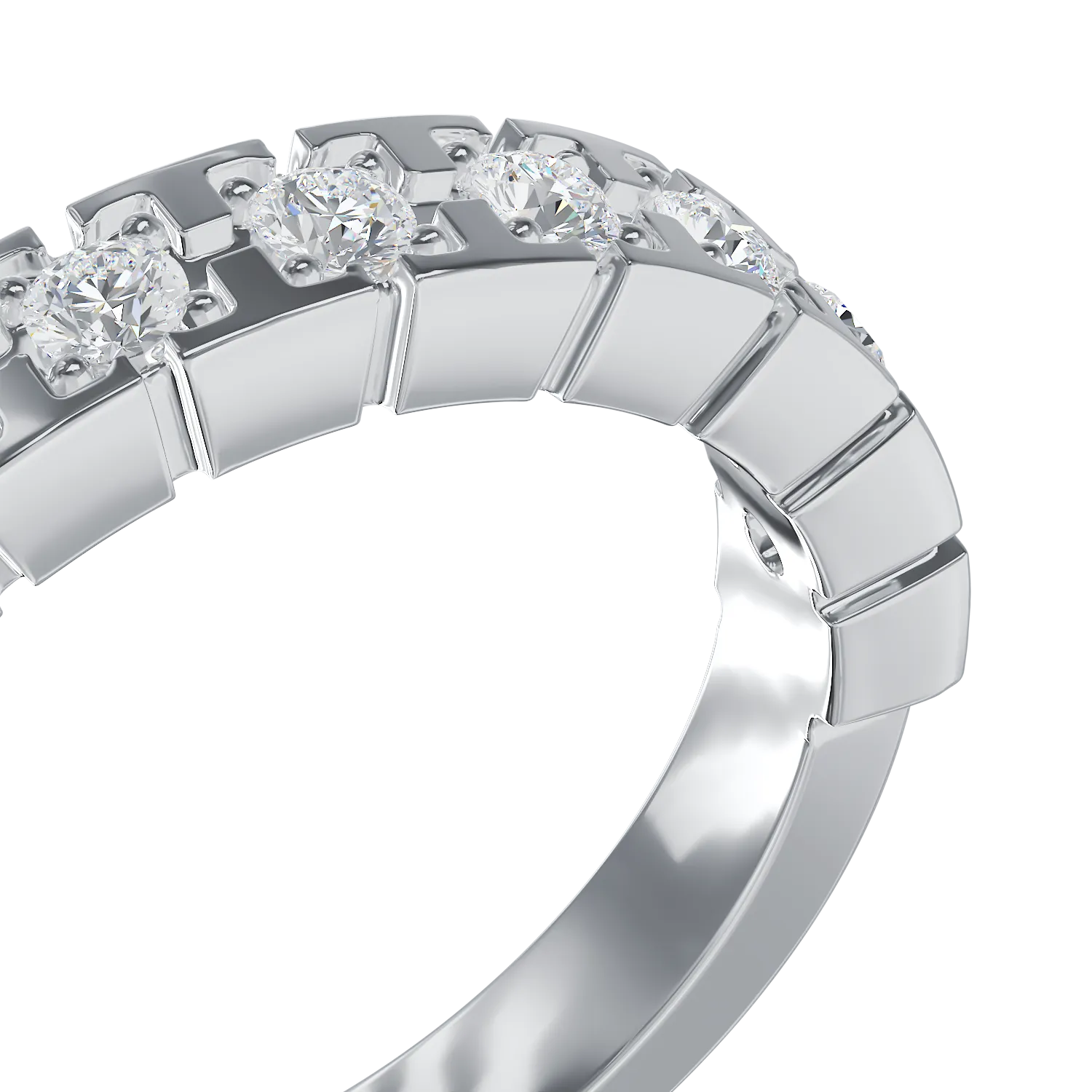 18k fehér arany gyűrű gyémántokkal 0,38ct