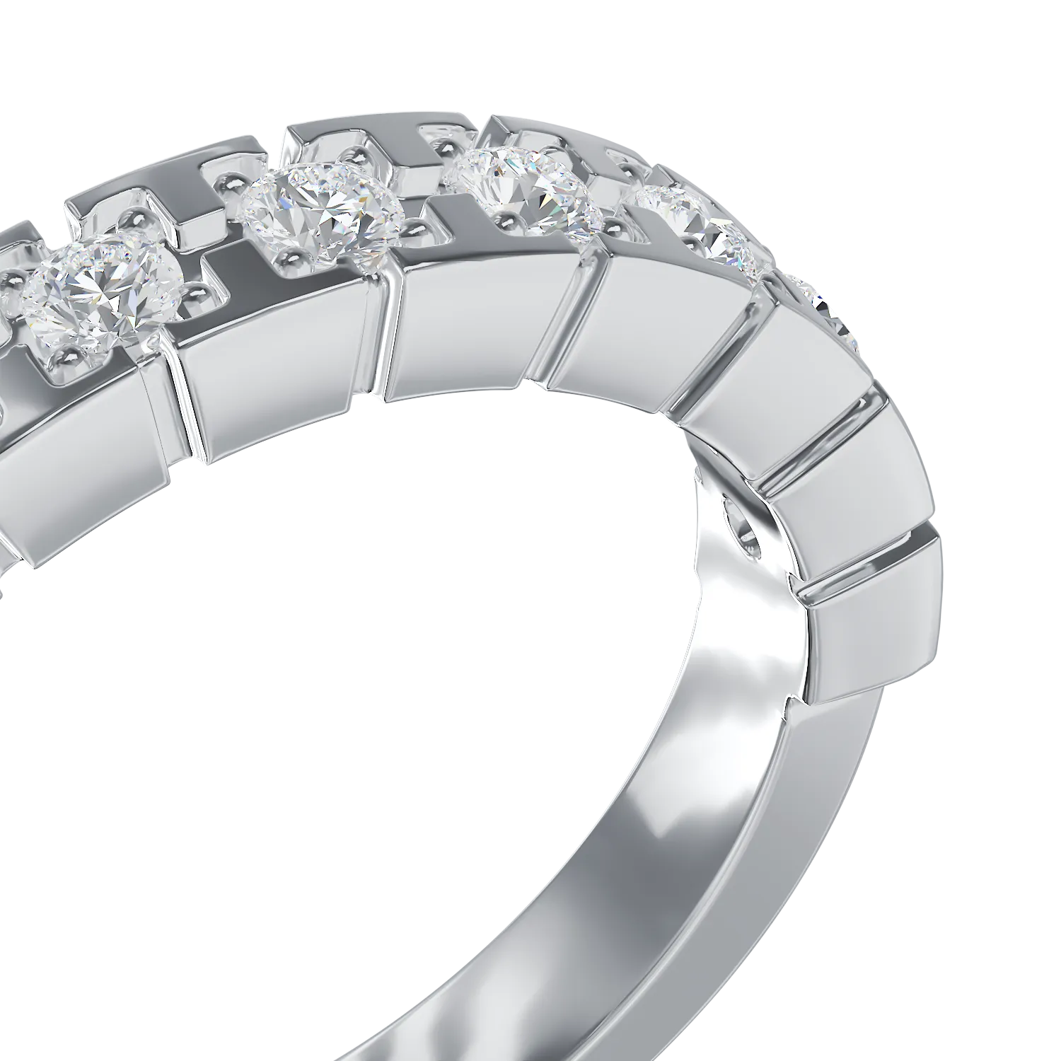 Inel din aur alb de 18K cu diamante de 0.36ct