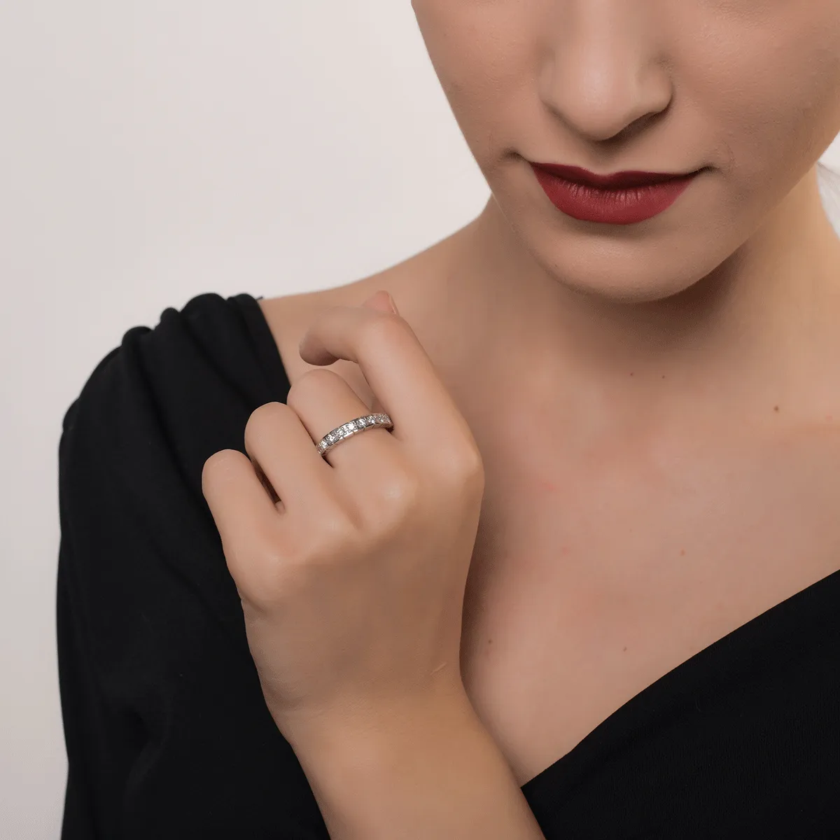 Inel din aur alb de 18K cu diamante de 0.36ct