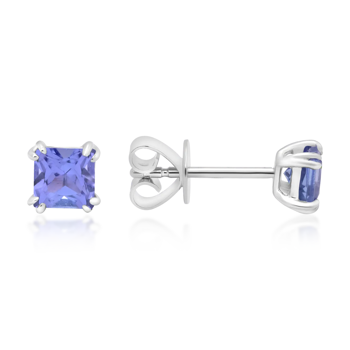 Cercei din aur alb de 18K cu tanzanite de 0.78ct