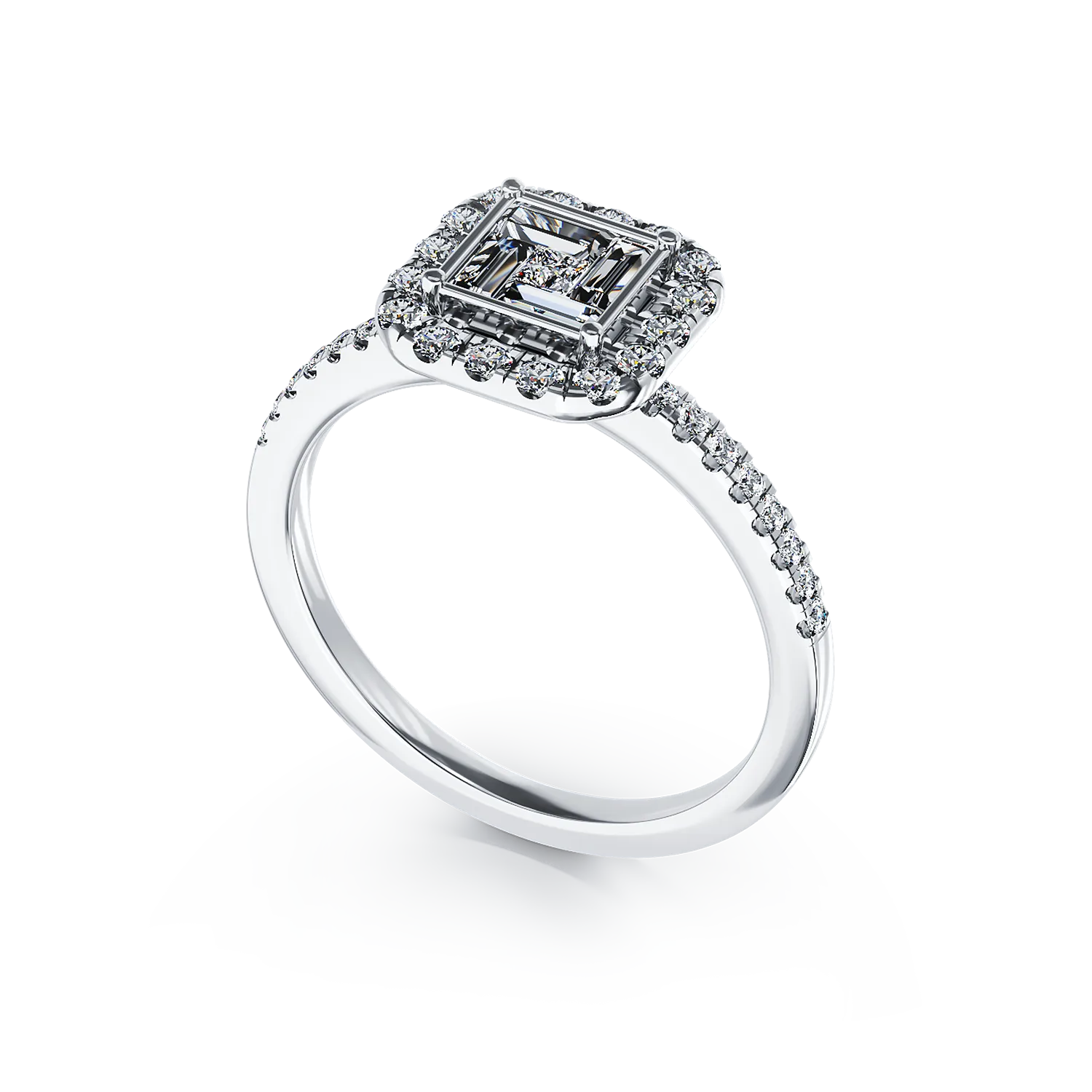 Pierścionek zaręczynowy z 18K białego złota z diamentami 0.47kr