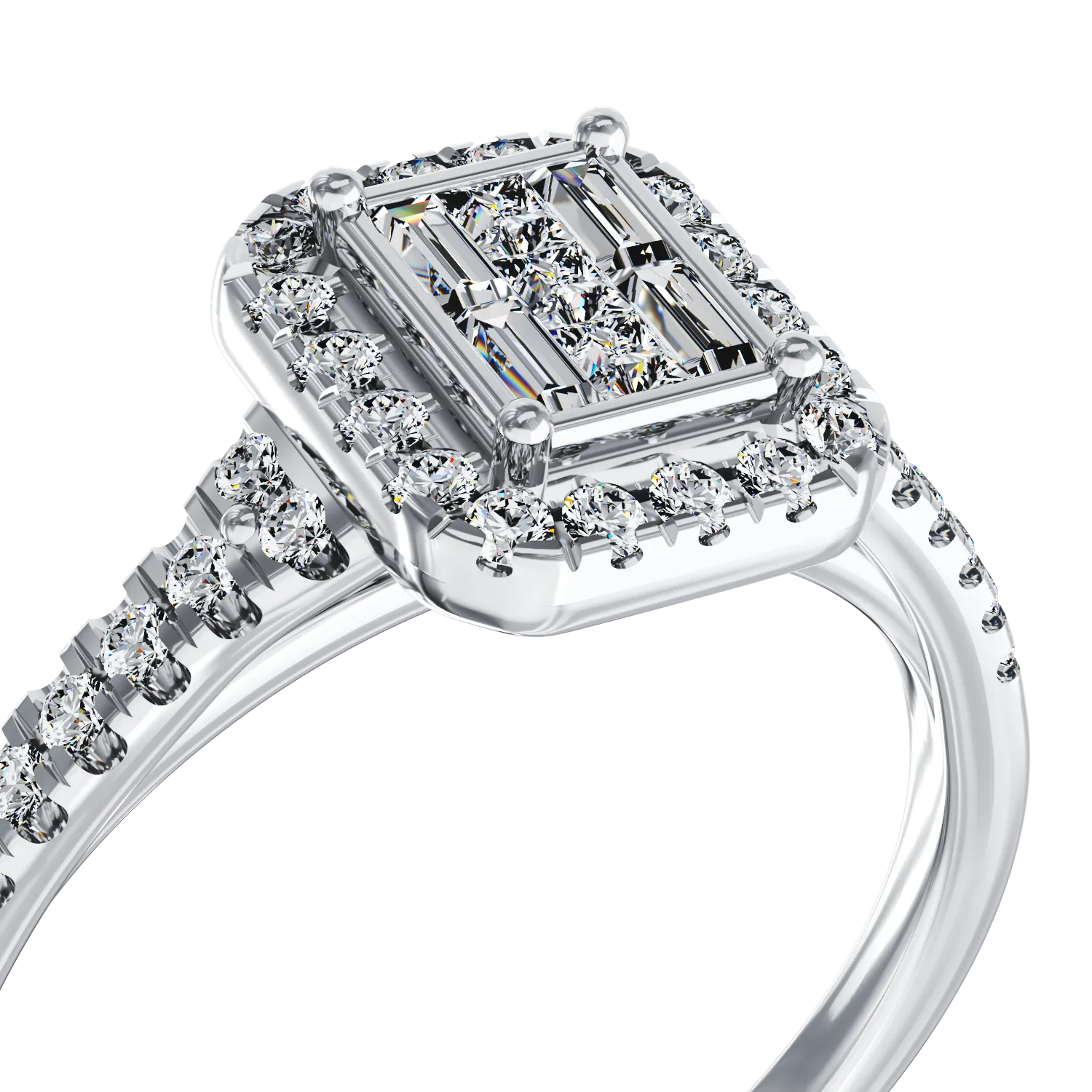 18K white gold engagement ring with diamonds of 0.37ct