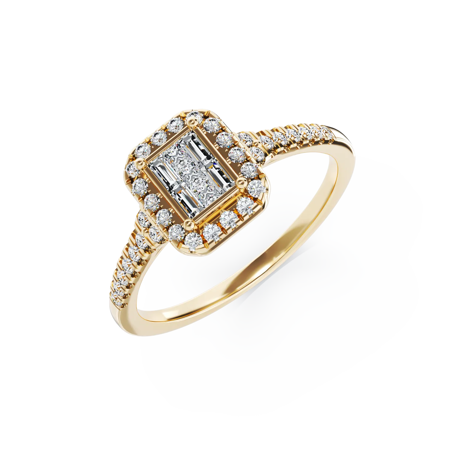 Годежен пръстен от 18K жълто злато с 0.37ct диаманти