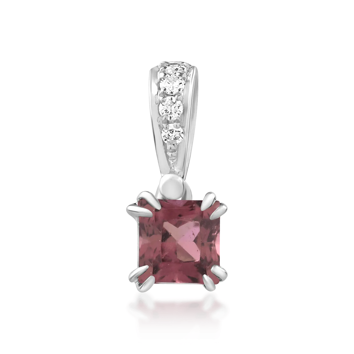 18K white gold pendant with multicolored tourmaline of 0.39ct and diamonds of 0.04ct