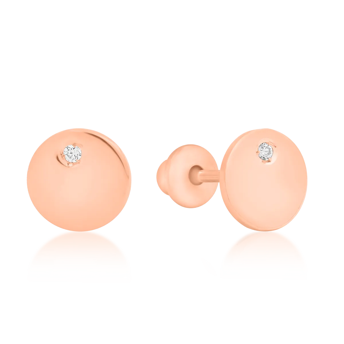 Fülbevaló gyermekeknek 14K-os rózsaszín aranyból