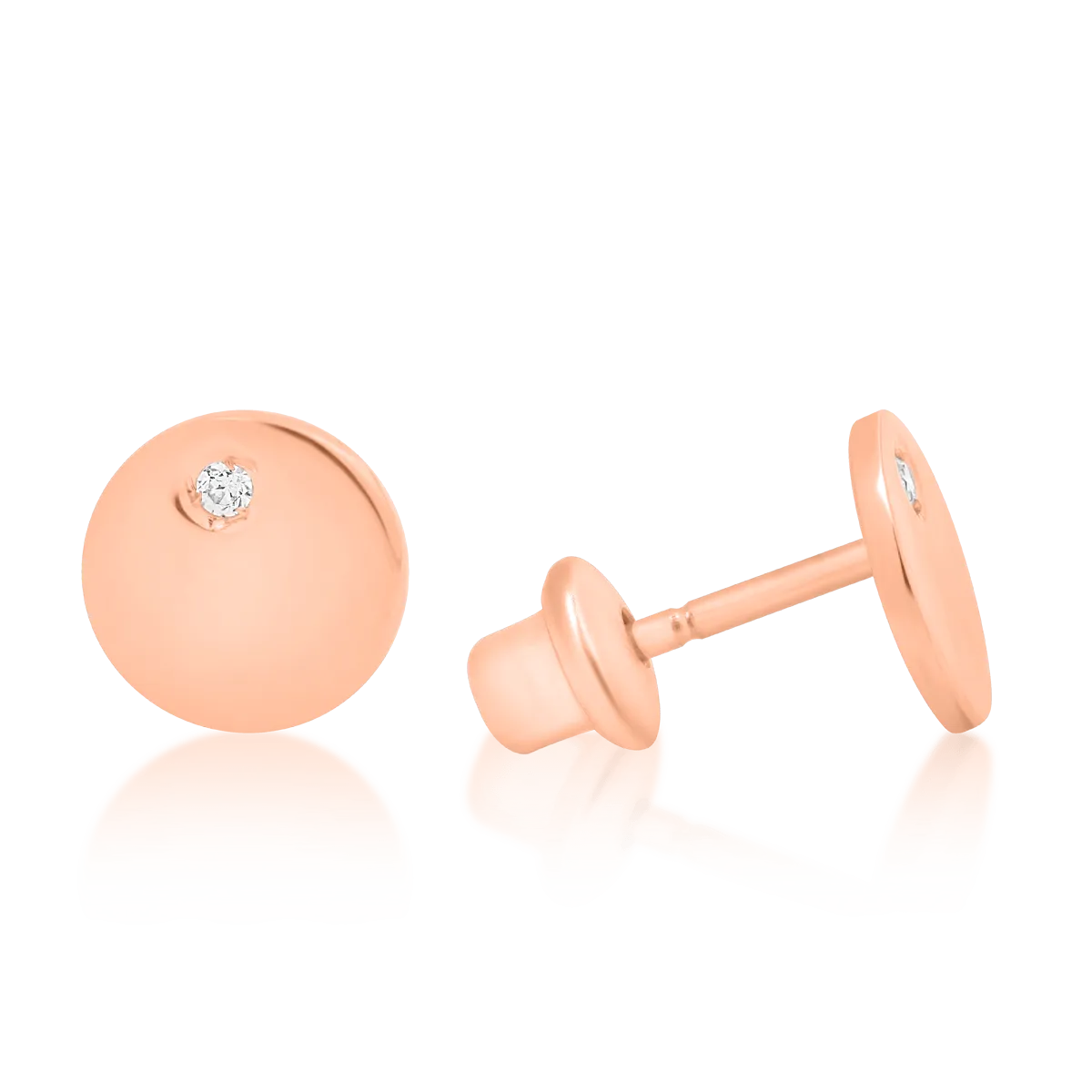 Fülbevaló gyermekeknek 14K-os rózsaszín aranyból