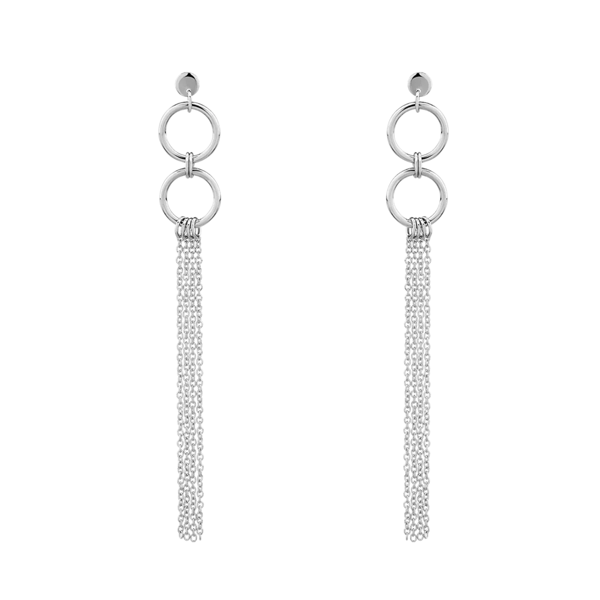 14K white gold drop earrings