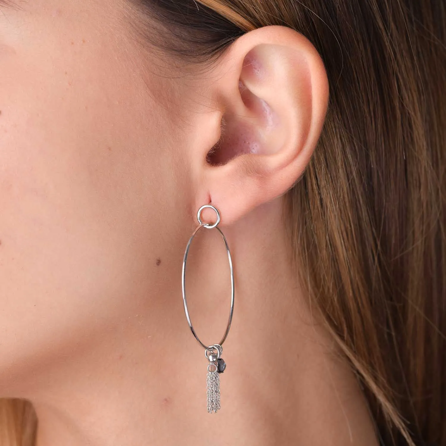 14K white gold earrings