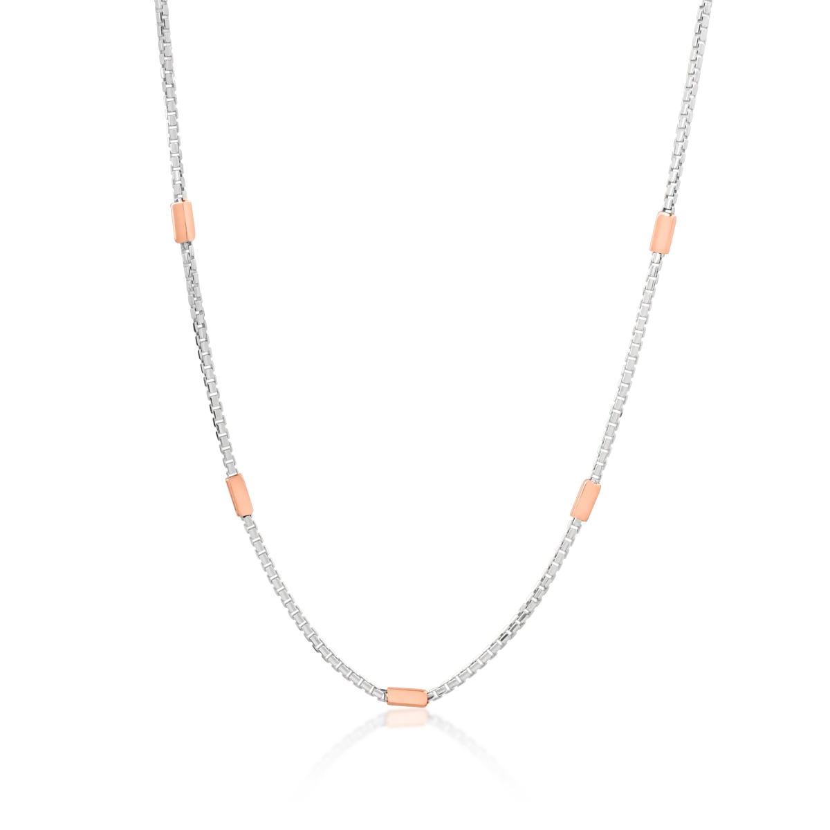 14K white-rose gold chain