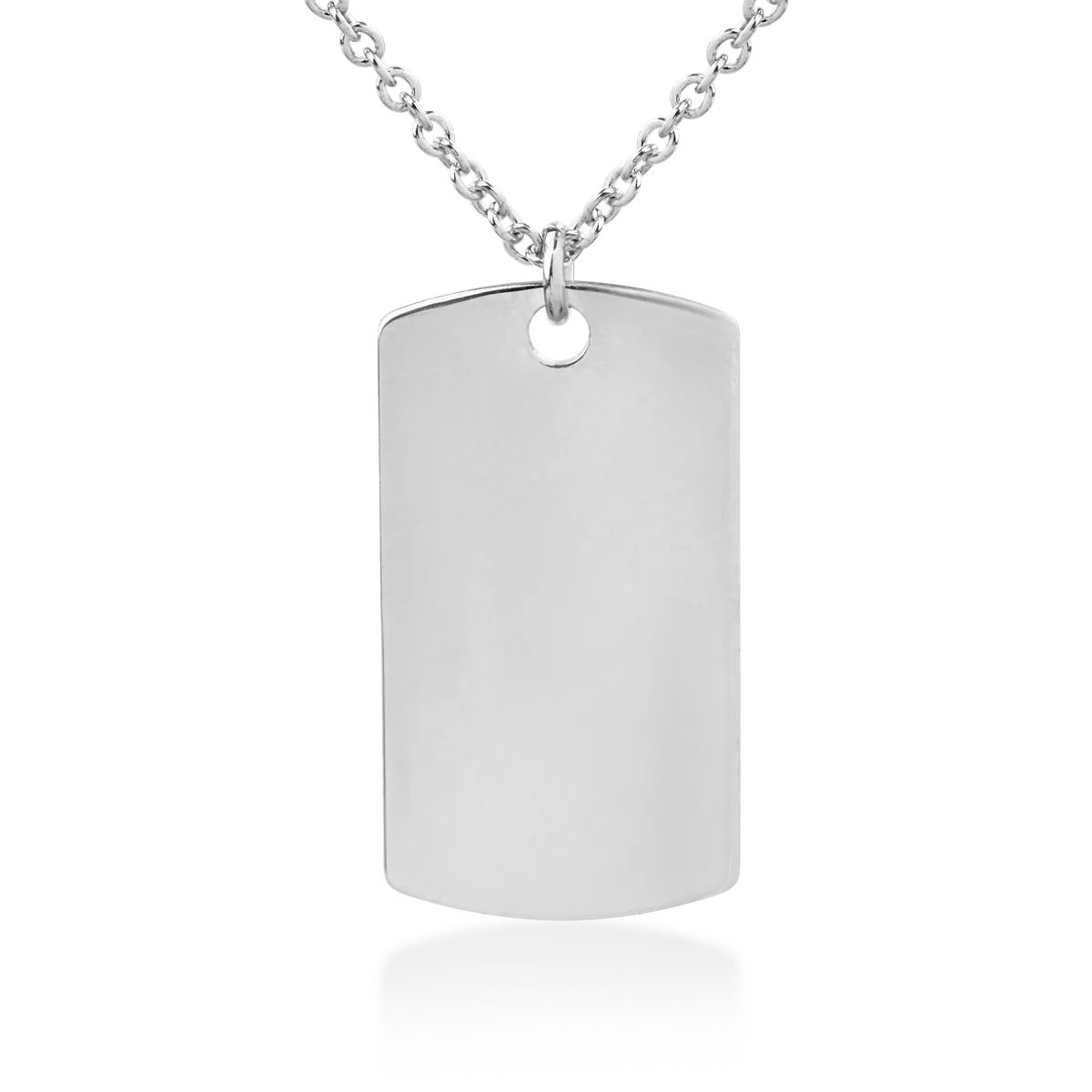 14K white gold men's pendant necklace