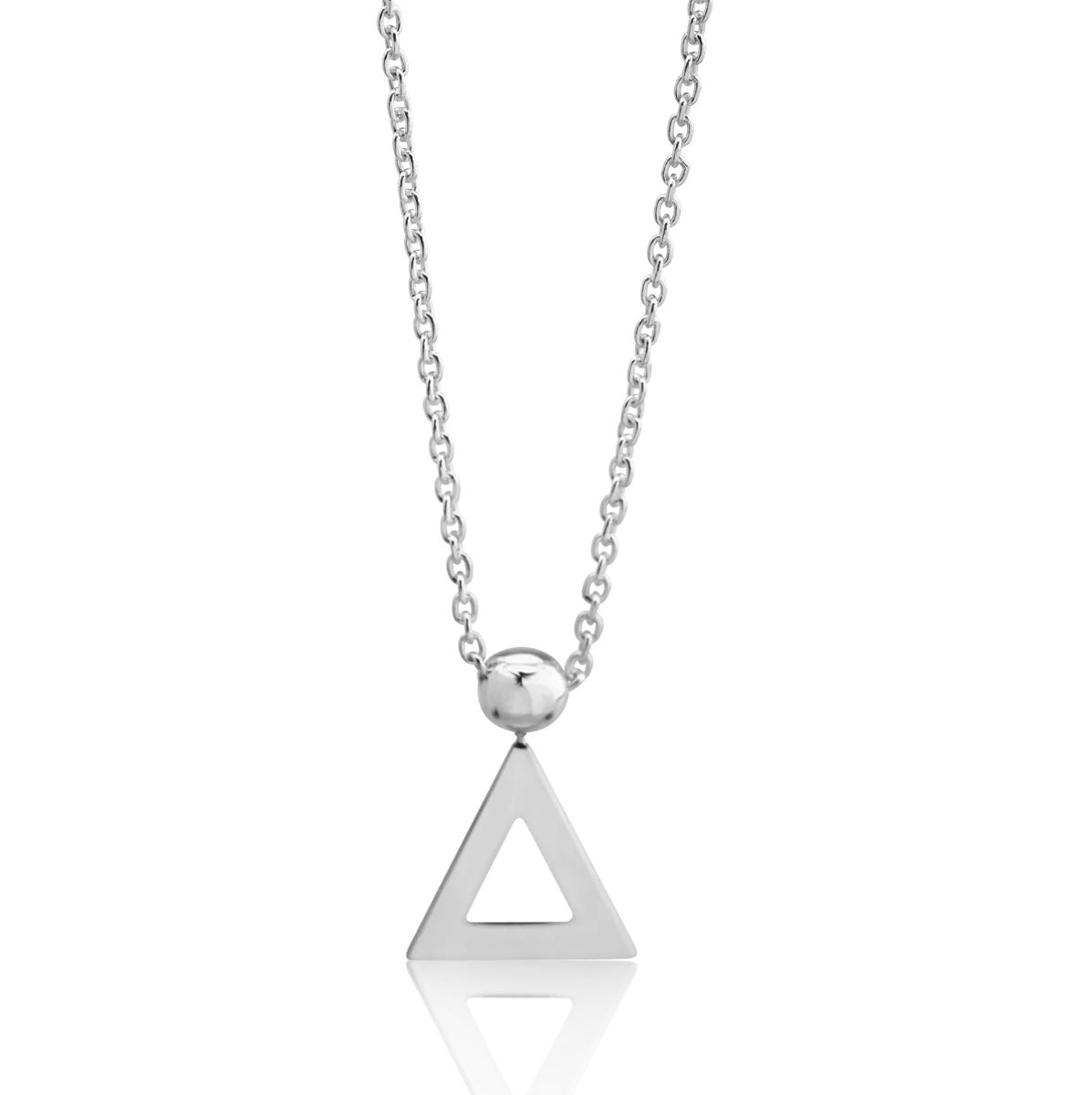 14K white gold geometric pendant necklace