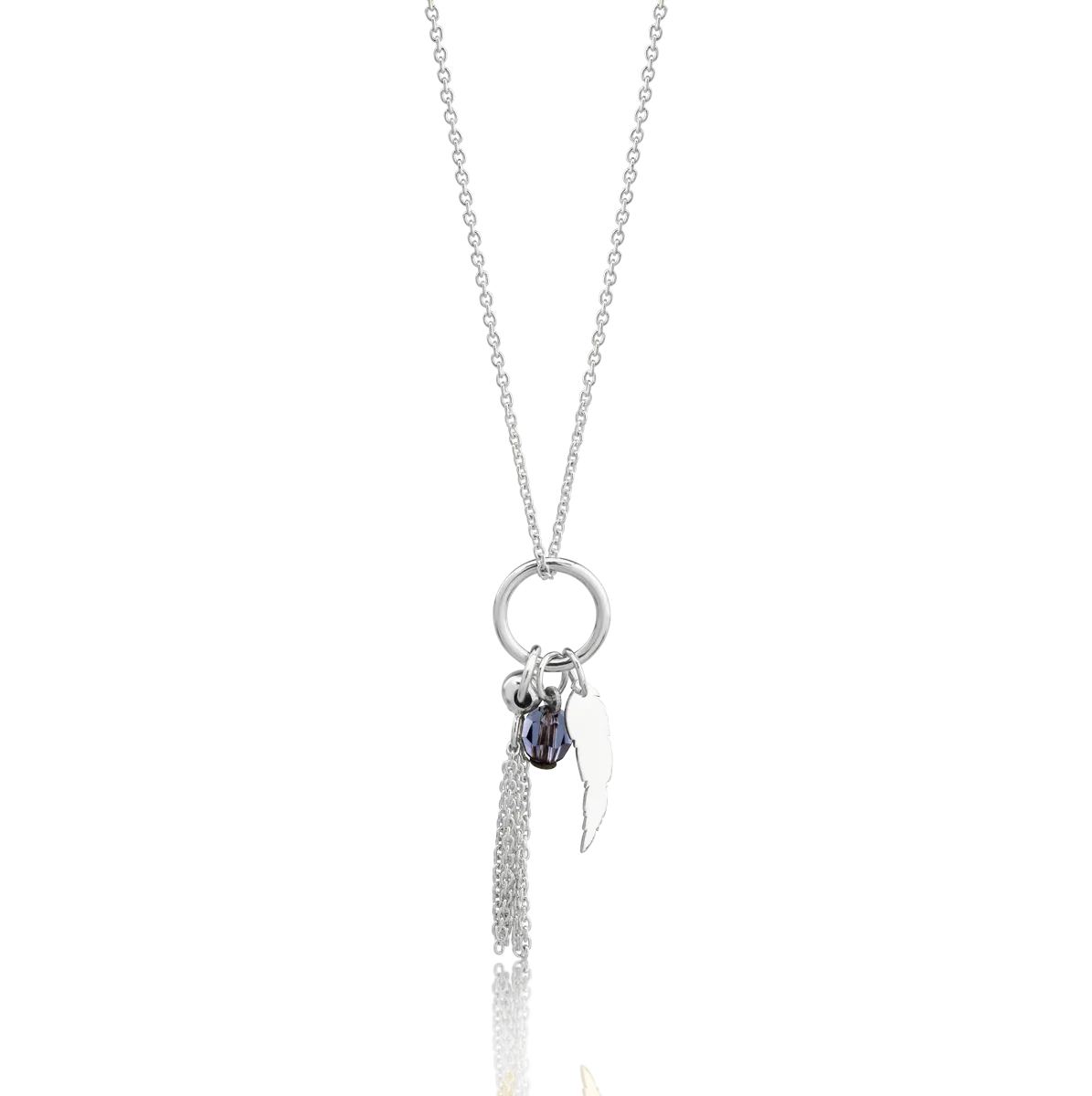 14K white gold pendant necklace