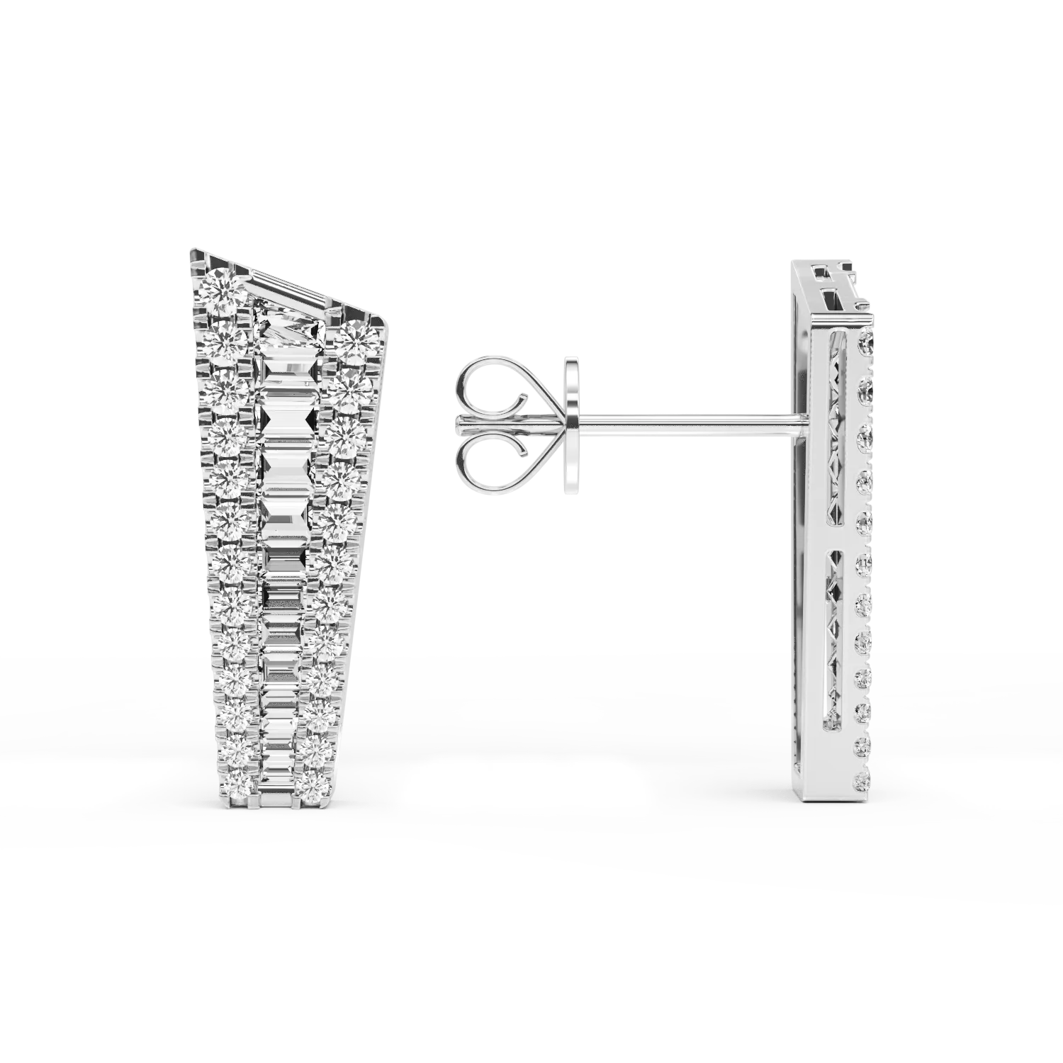 18k fehér arany fülbevaló 0.81ct gyémántokkal